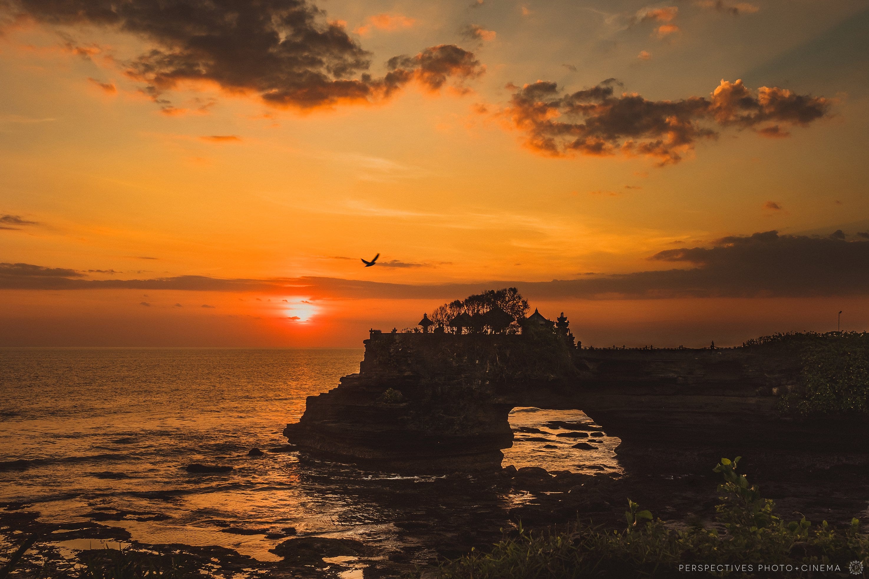 Tanah Lot temple at sunset
