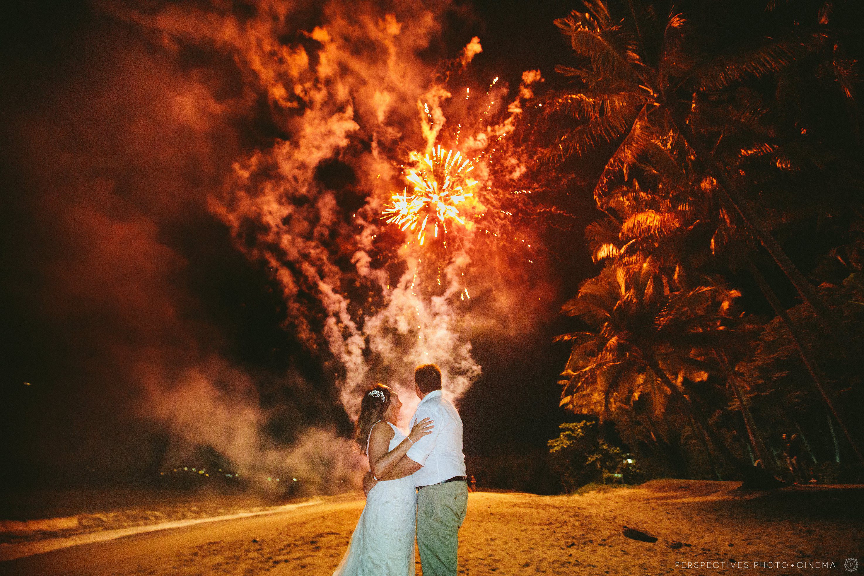 NuNu Palm Cove wedding fireworks