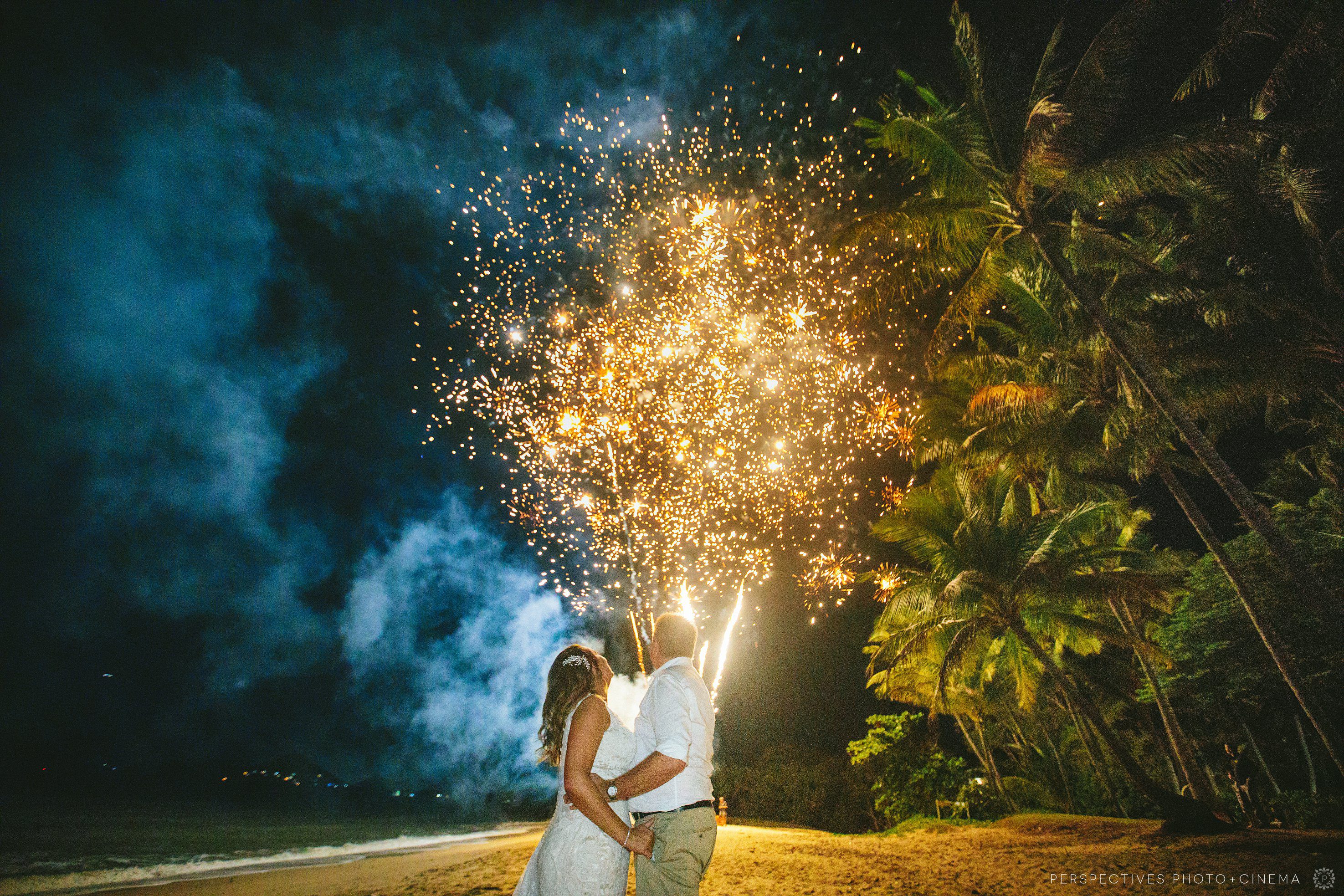 NuNu Palm Cove wedding fireworks