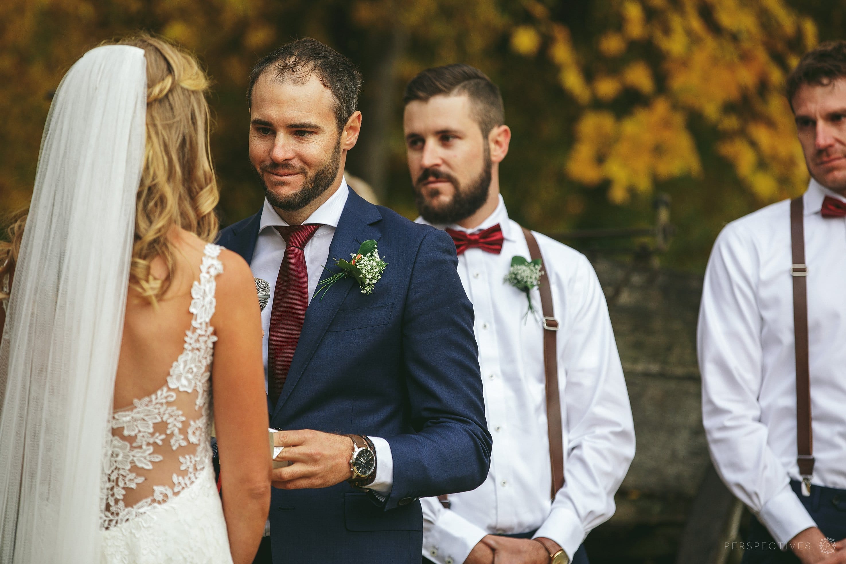 groom emotion in wedding ceremony