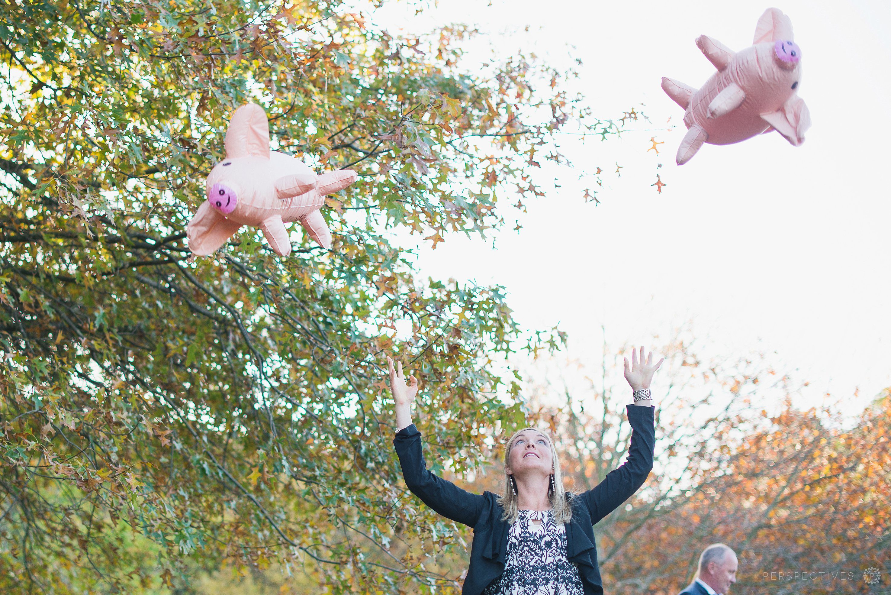 wedding lawn games idea throwing pigs