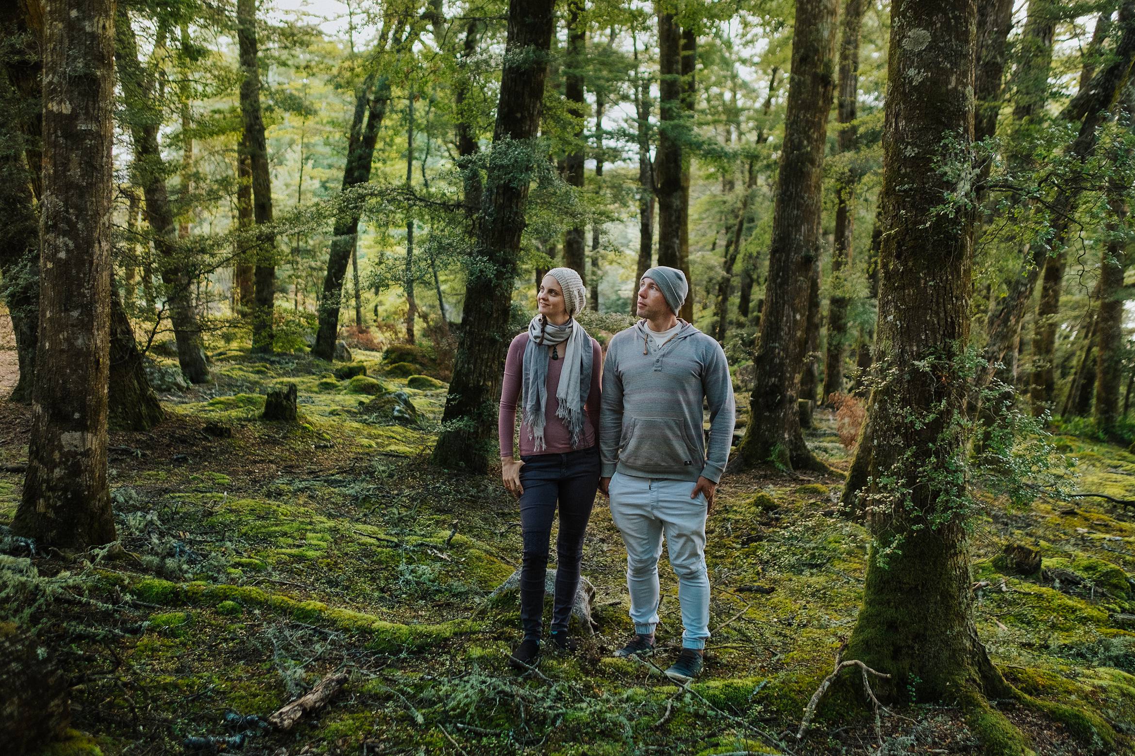 Manapouri forest engagement photos selfie