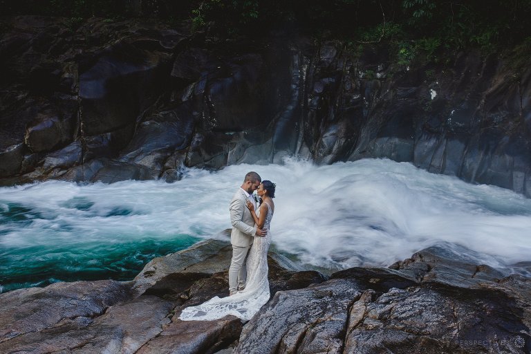 Cairns waterfall wedding photos
