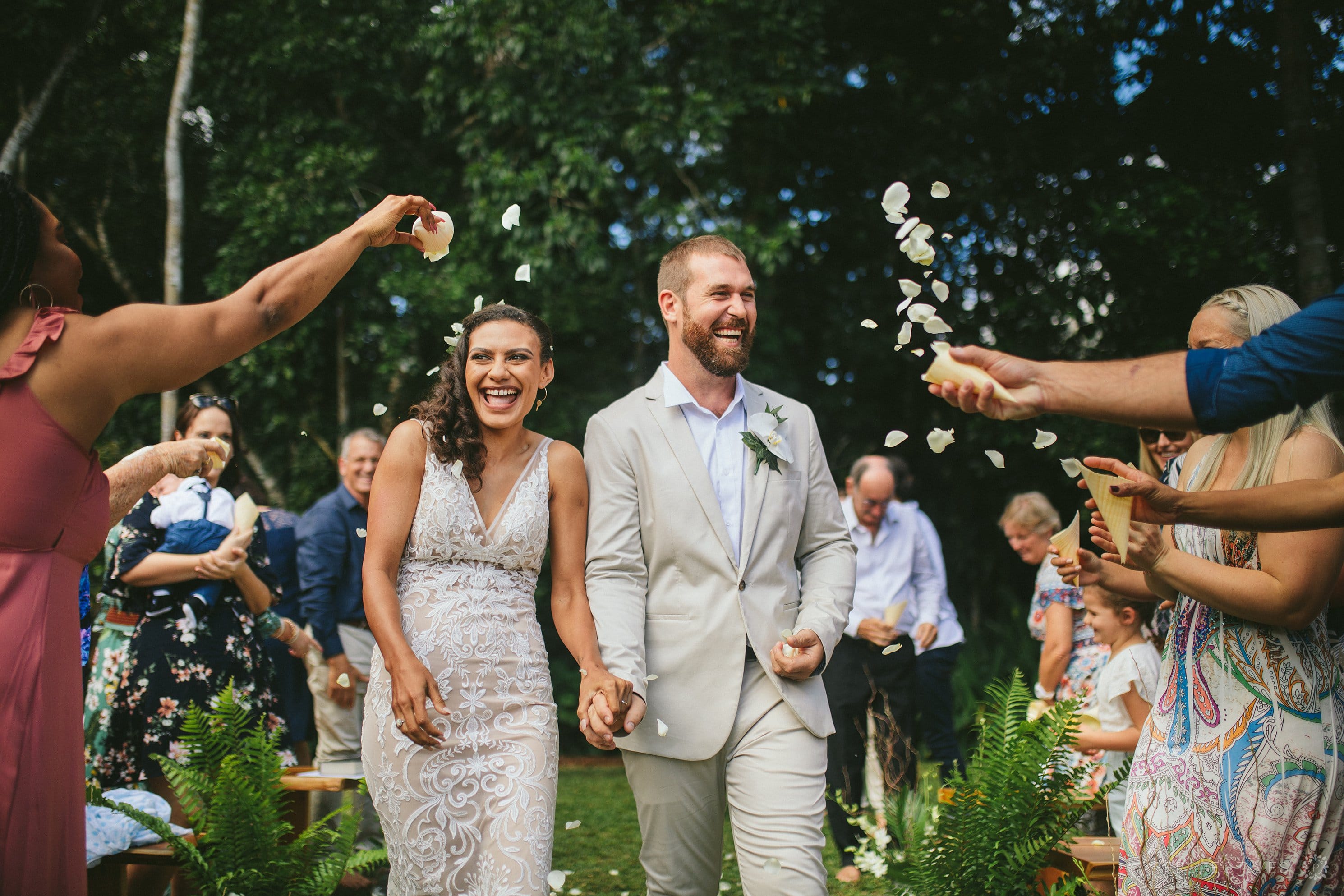 Cairns wedding photographers bride and groom just married