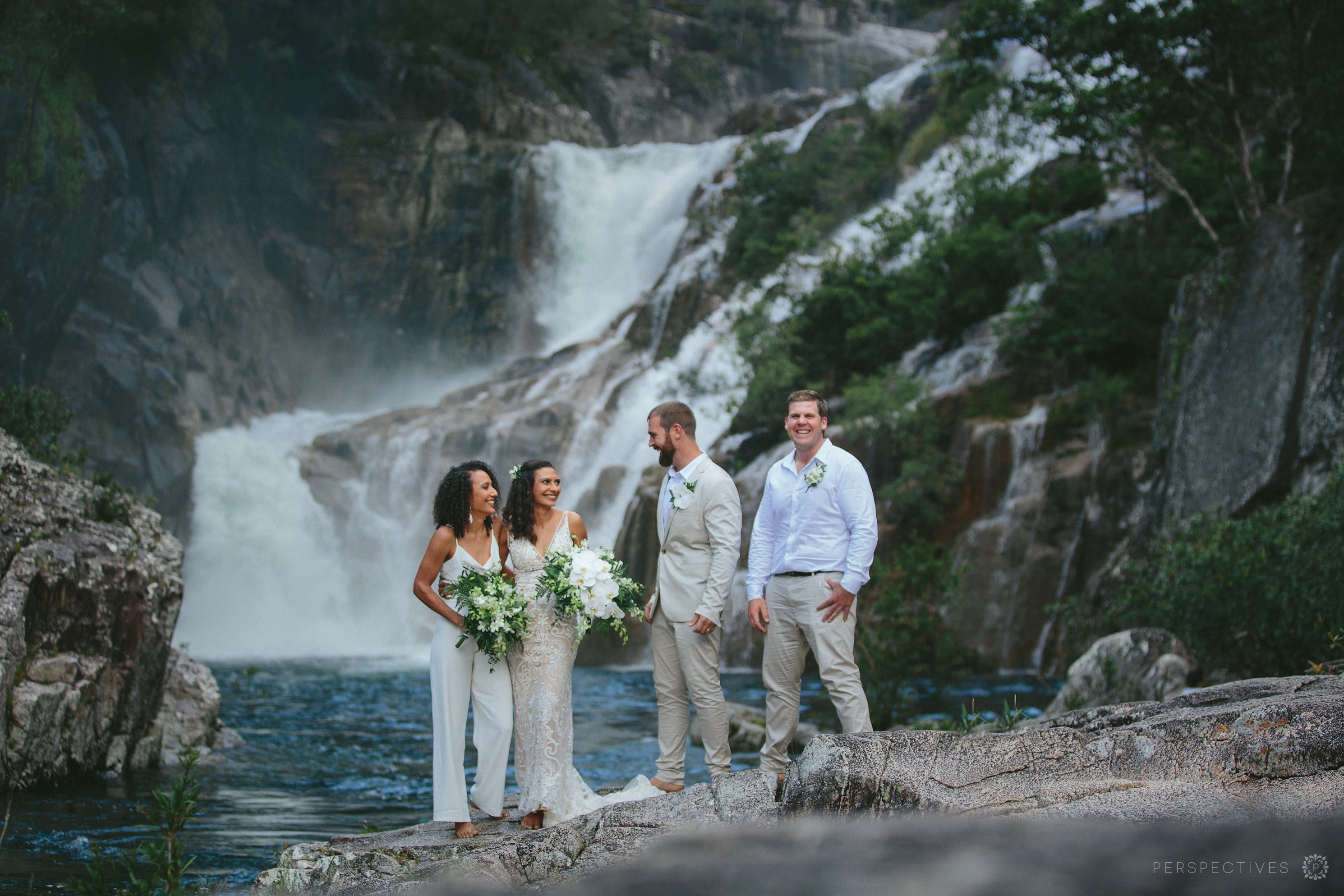 Behana gorge waterfall wedding photos Cairns