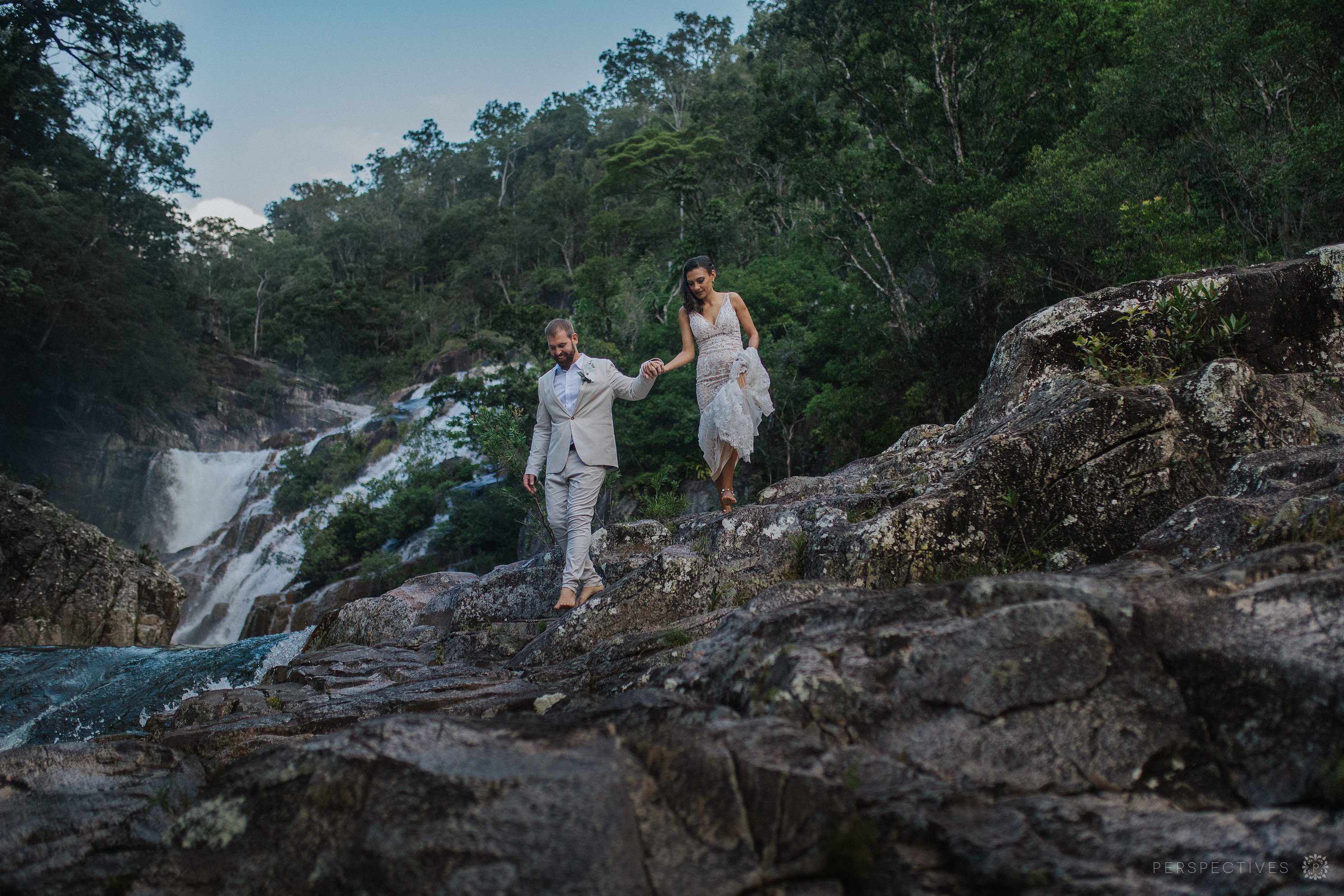 Cairns waterfall wedding photos Behana Gorge
