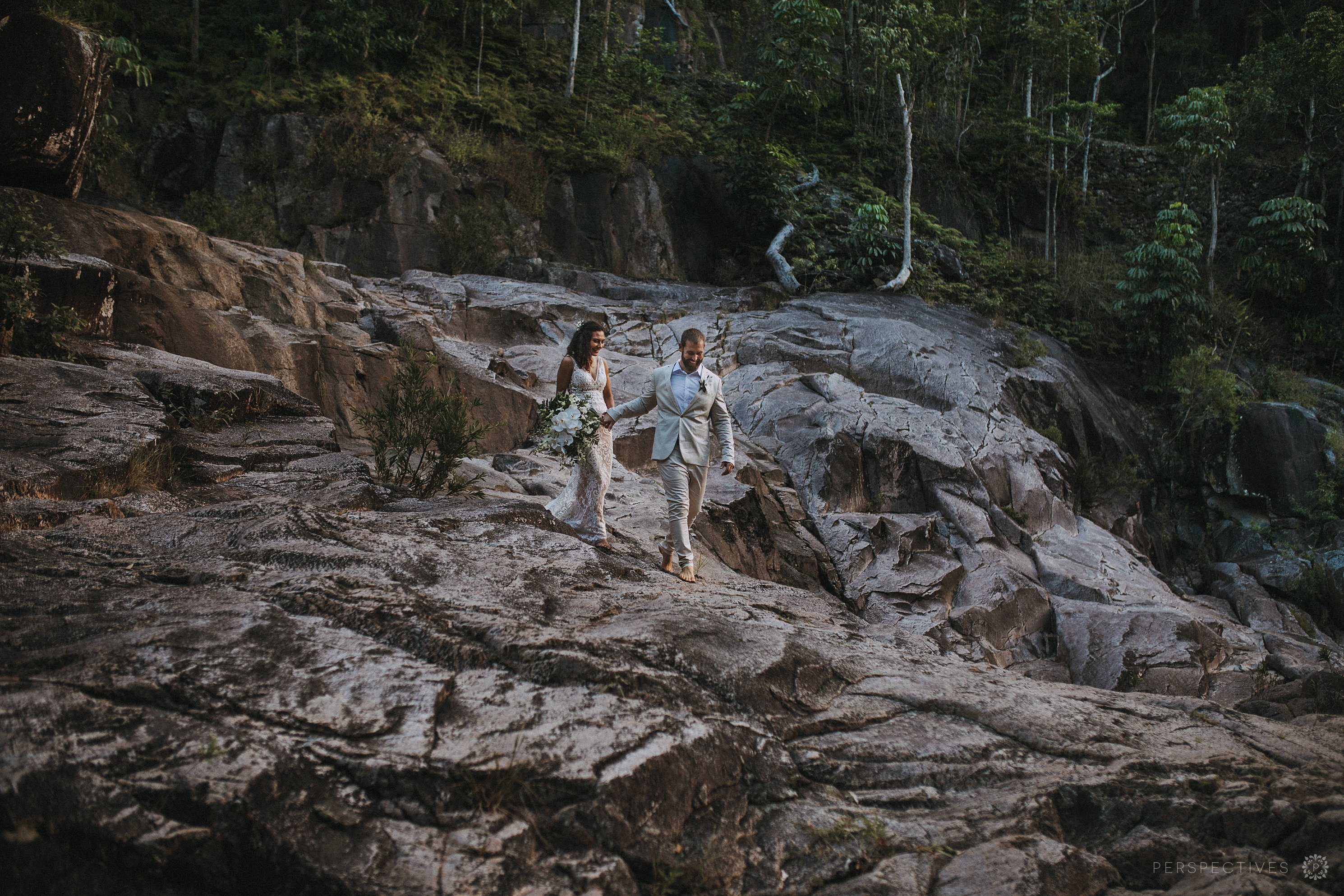 Rocks at Behana Gorge wedding photos Cairns