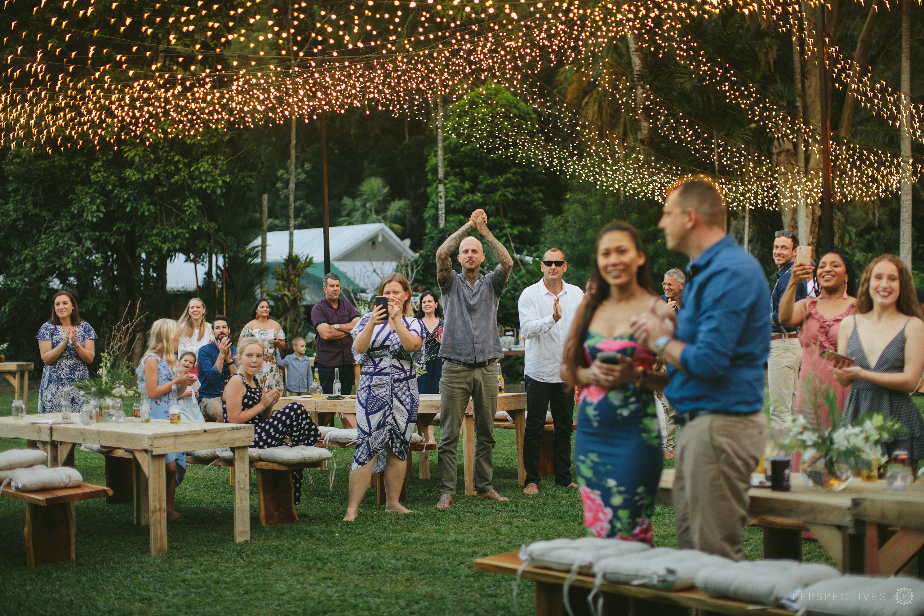 Fairy light tent hire Cairns wedding