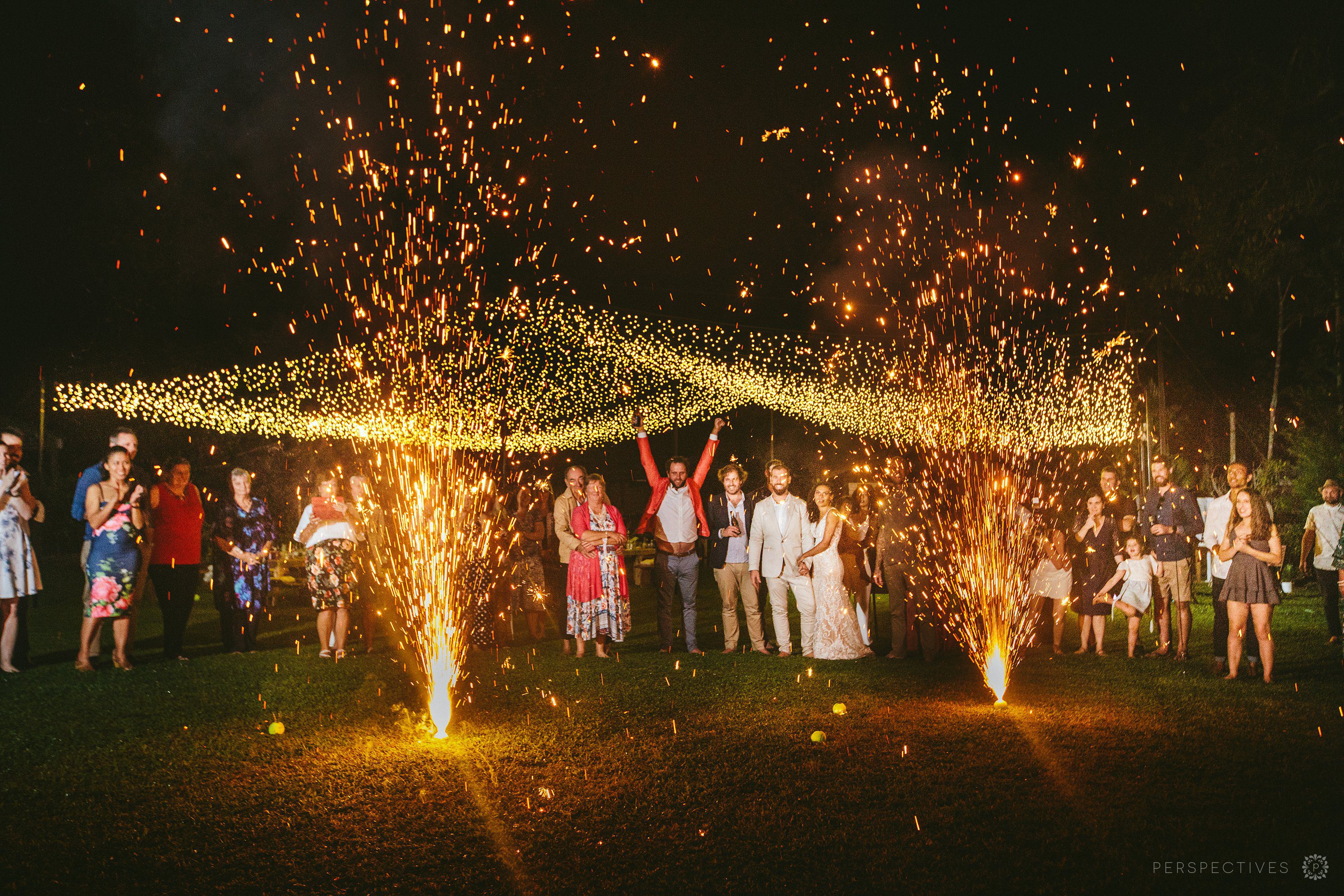wedding fireworks Cairns sparklers pyrotechnics for wedding