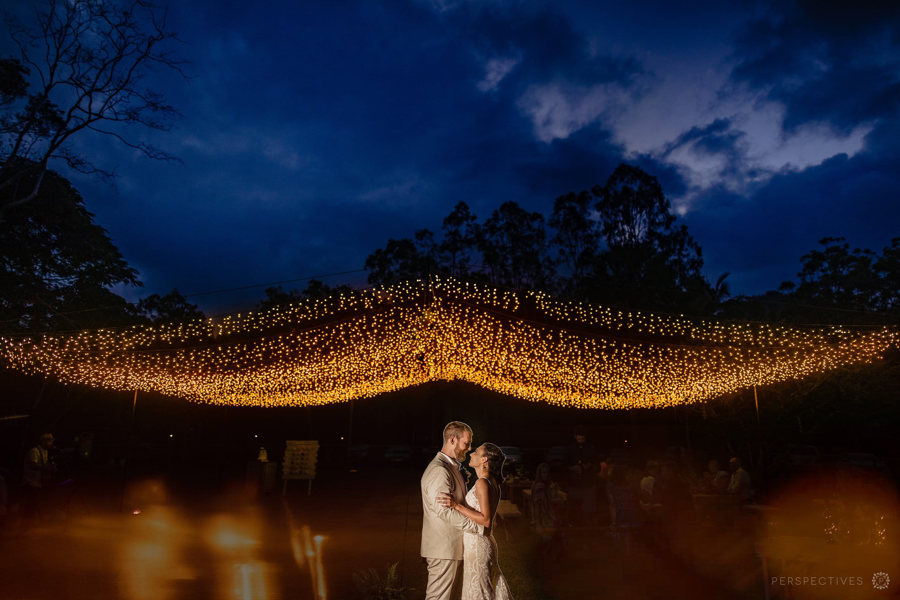 Fairy light canopy wedding hire Cairns Port Douglas
