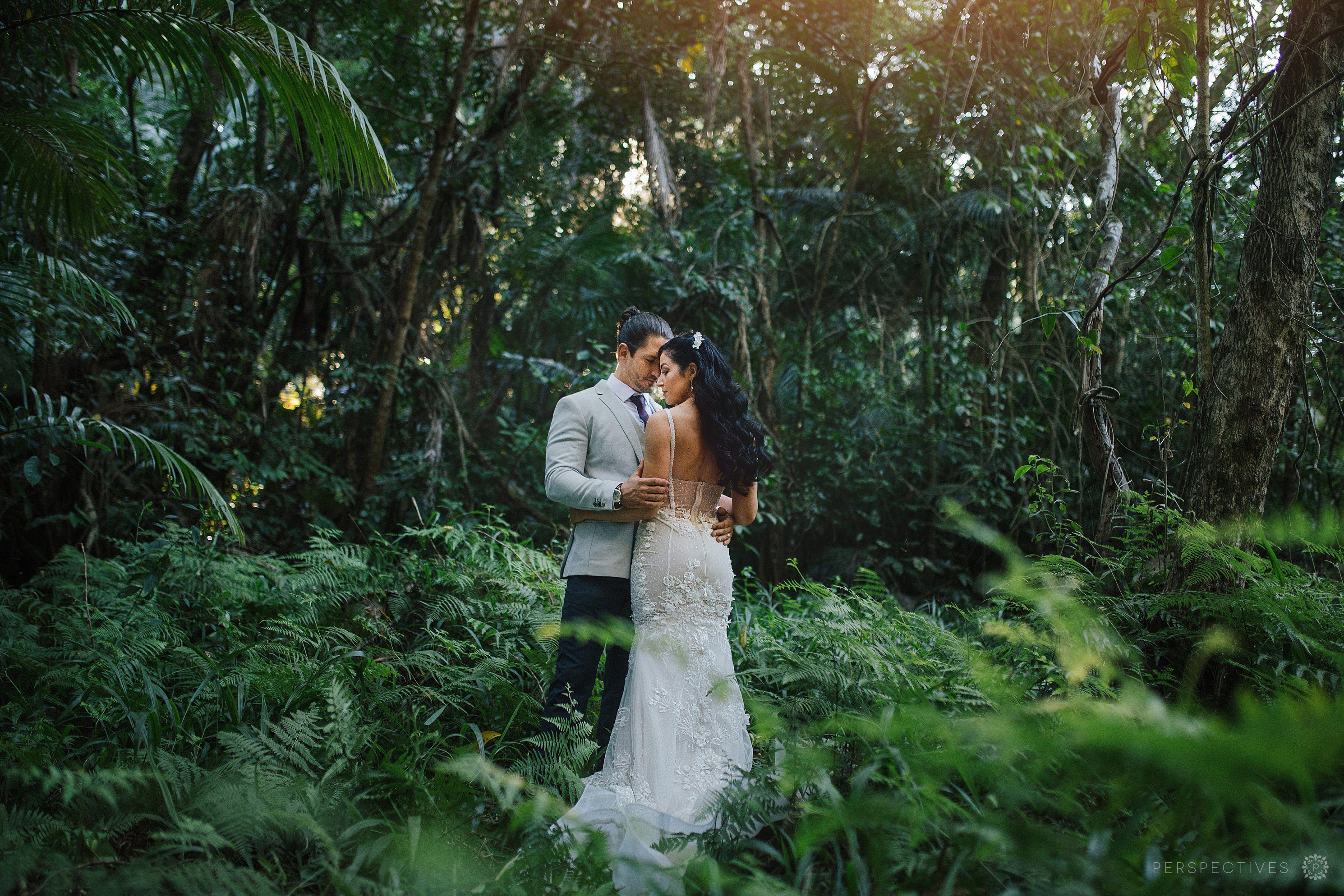 Montville wedding photographer wedding photos in lush ferns