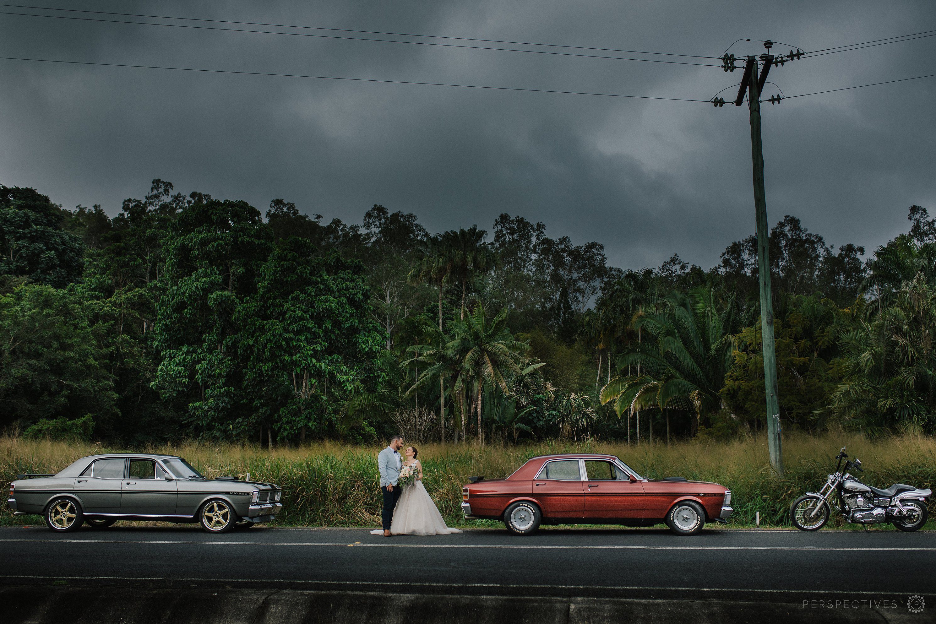 Wedding cars burnout photos Cairns