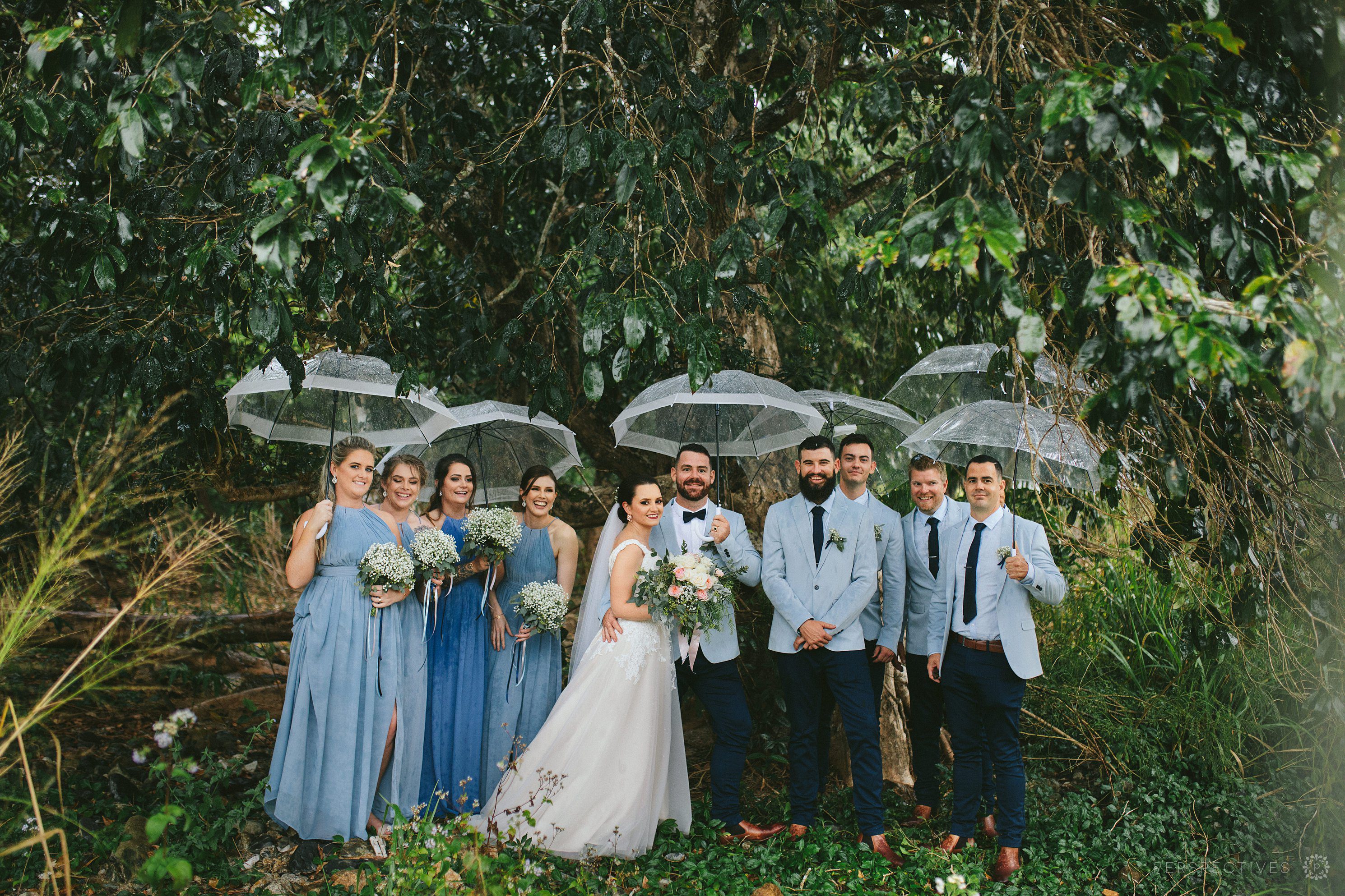 Rainy wedding day photos Cairns