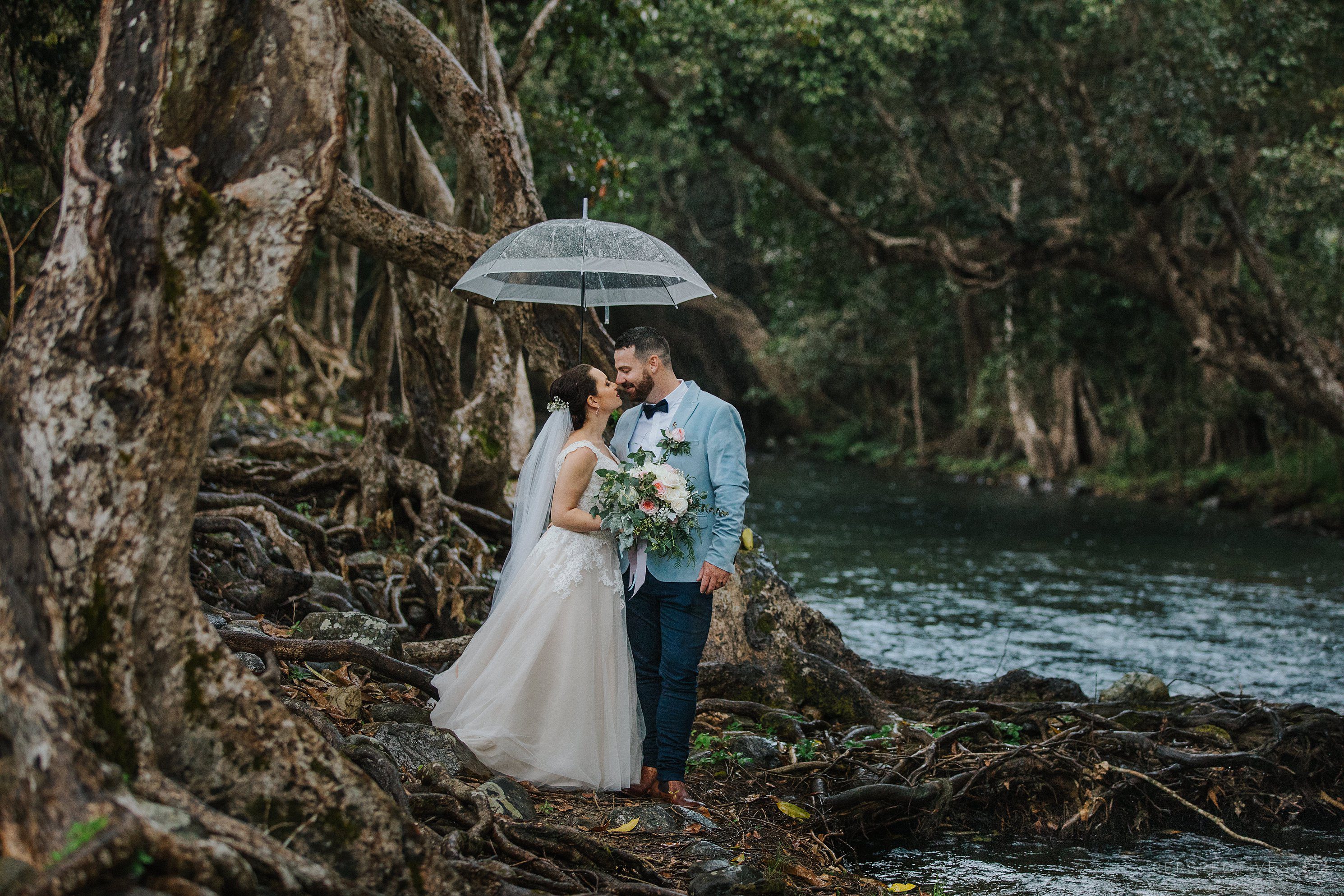 Rainy wedding day photos Cairns