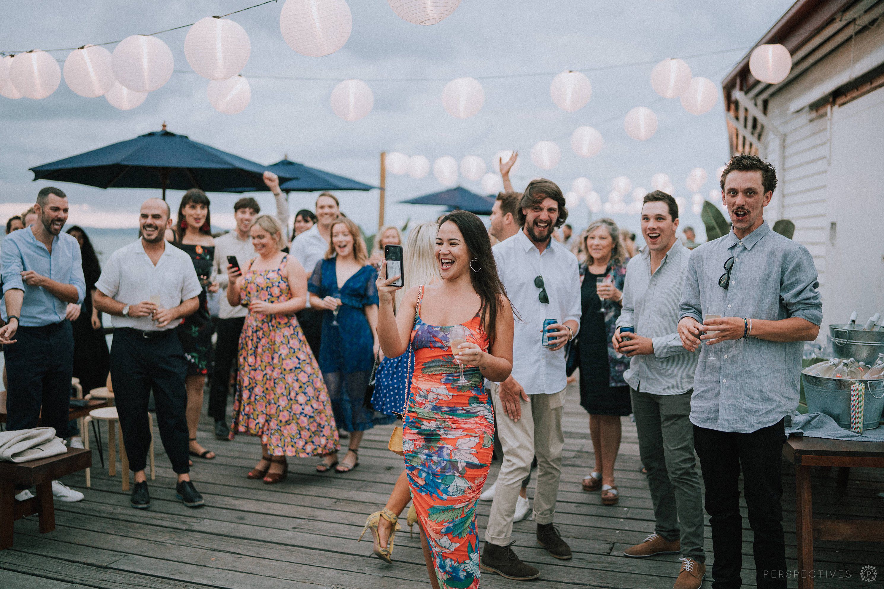 Sugar Wharf wedding reception outdoors setup
