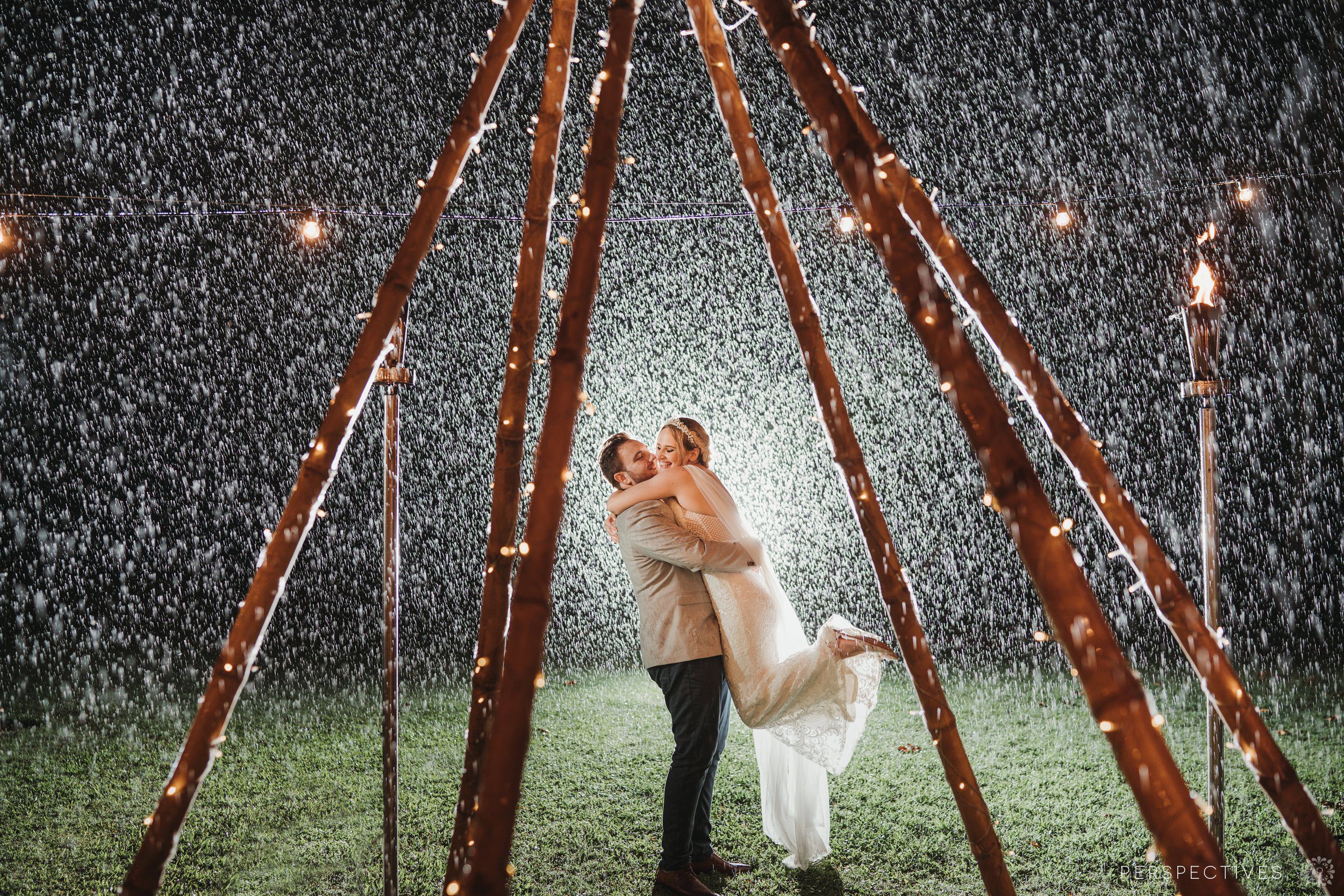 Epic rain photo wedding day