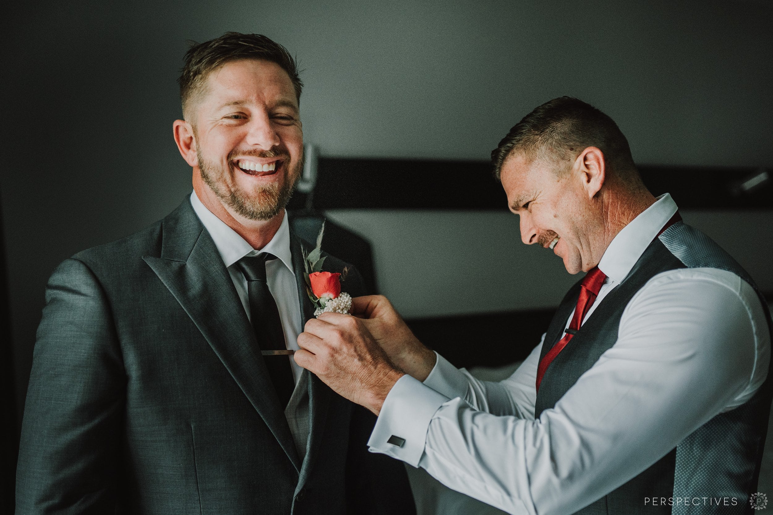 Castaways wedding photos Mission beach groom prep