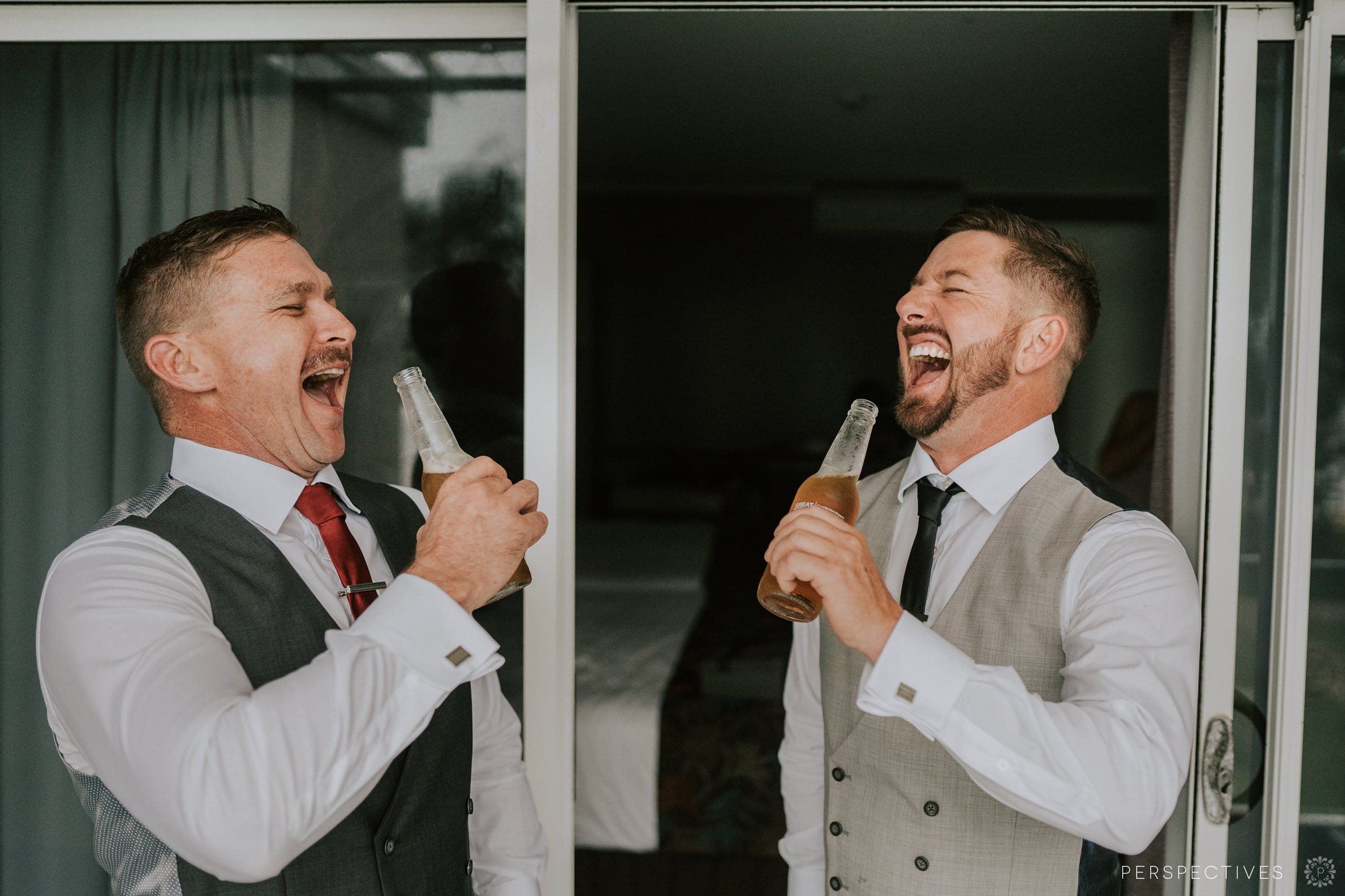 Castaways wedding photos Mission beach groom prep