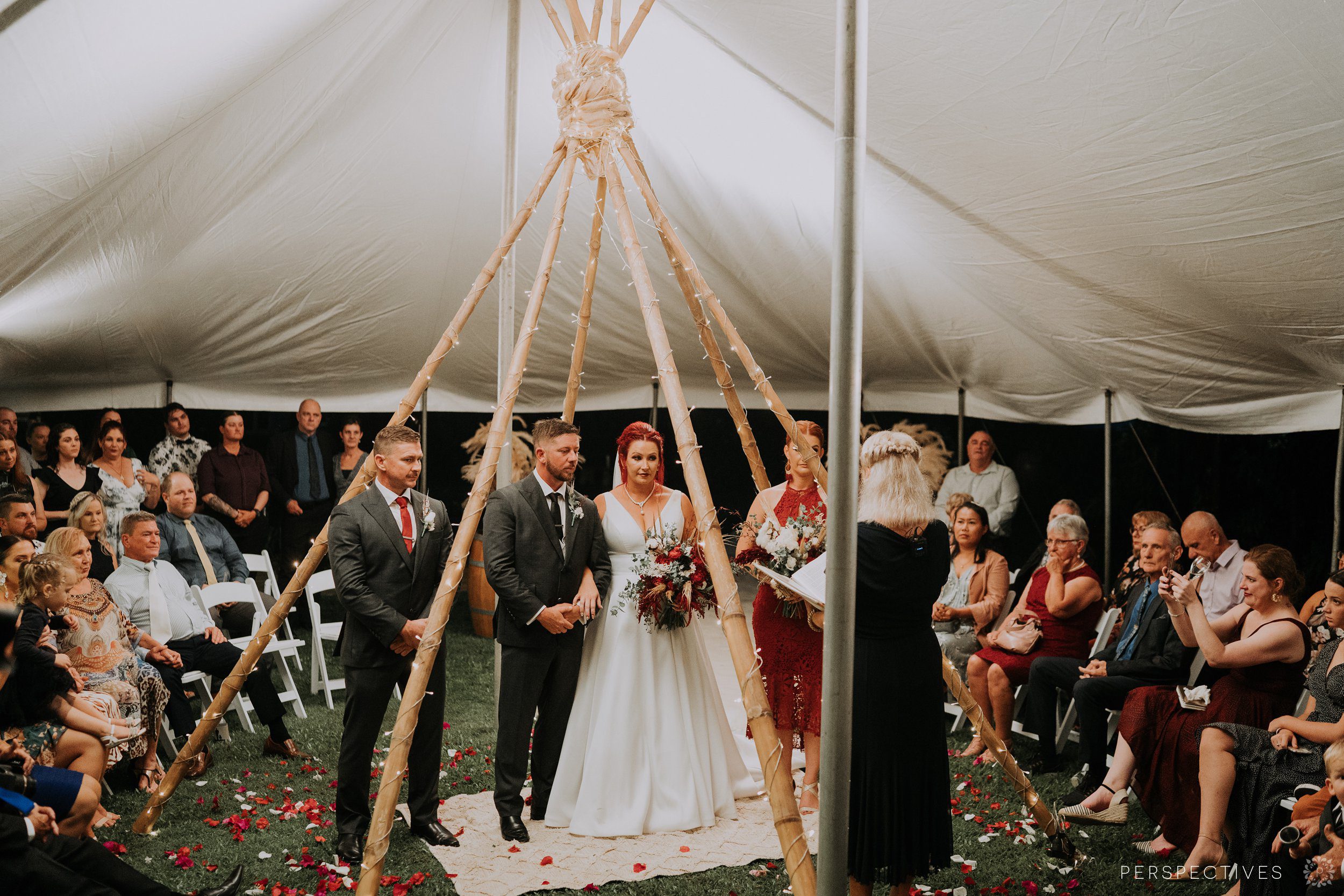 Castaway Mission beach wedding ceremony indoor tipi