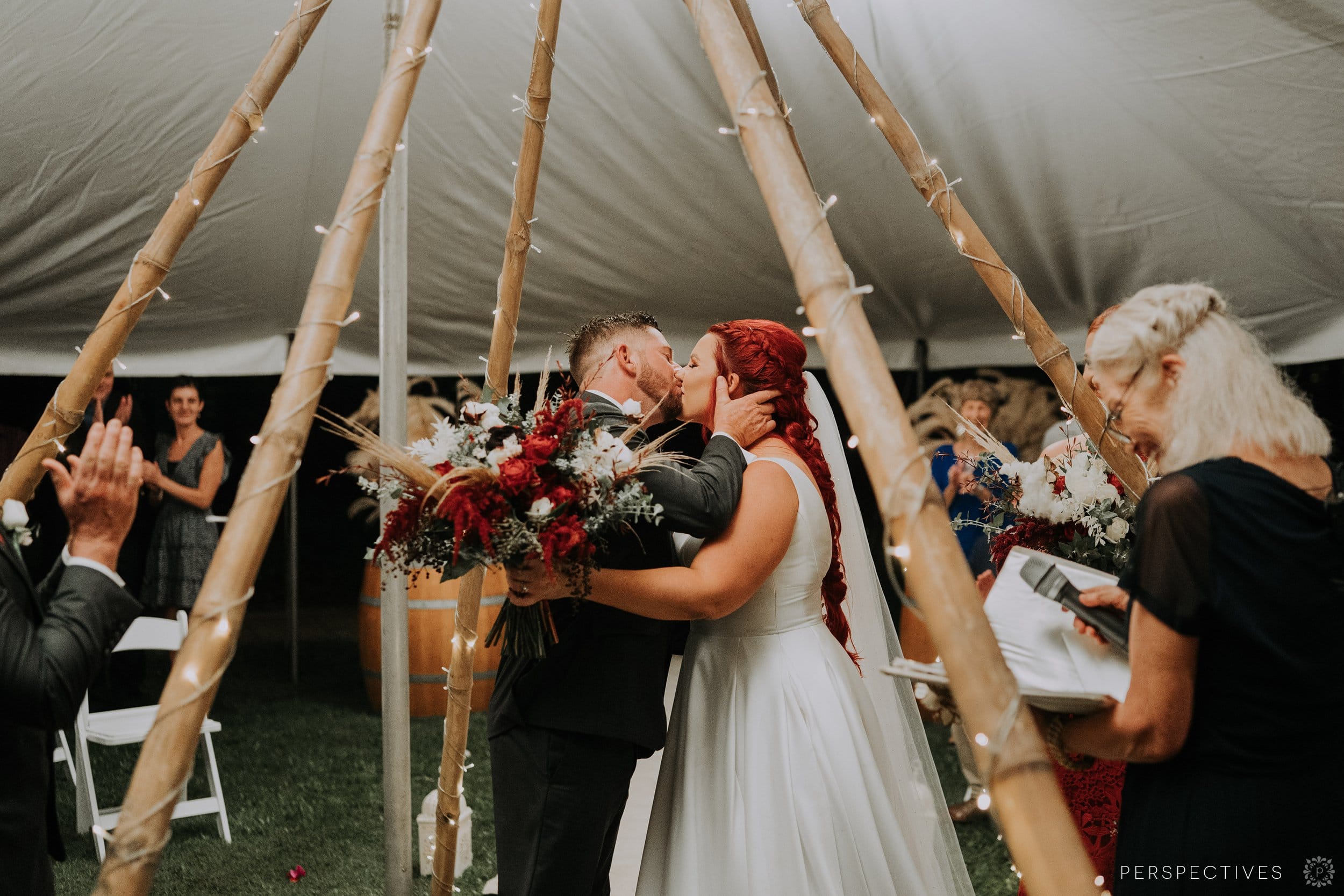 Castaway Mission beach wedding ceremony indoor tipi