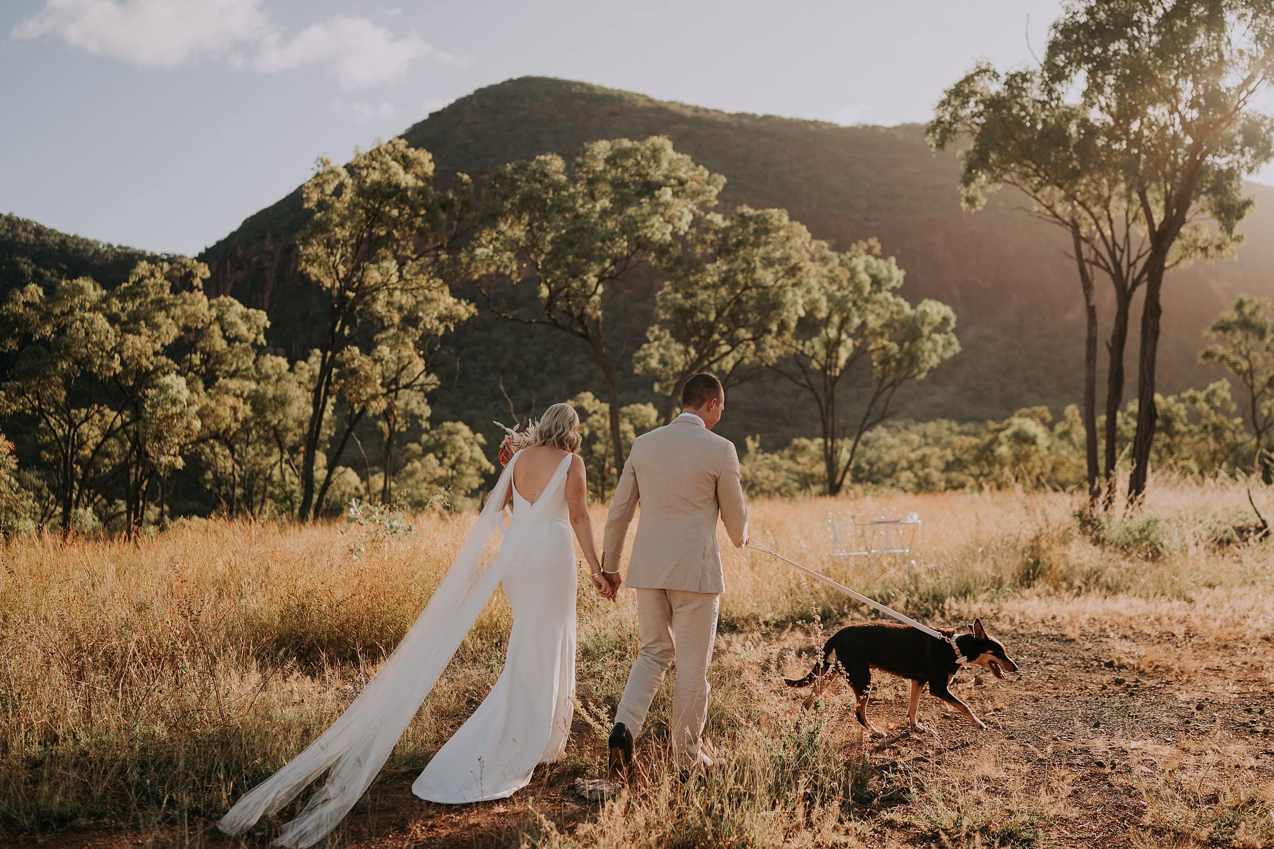 Walking to the sunset at Mount Mulligan Lodge