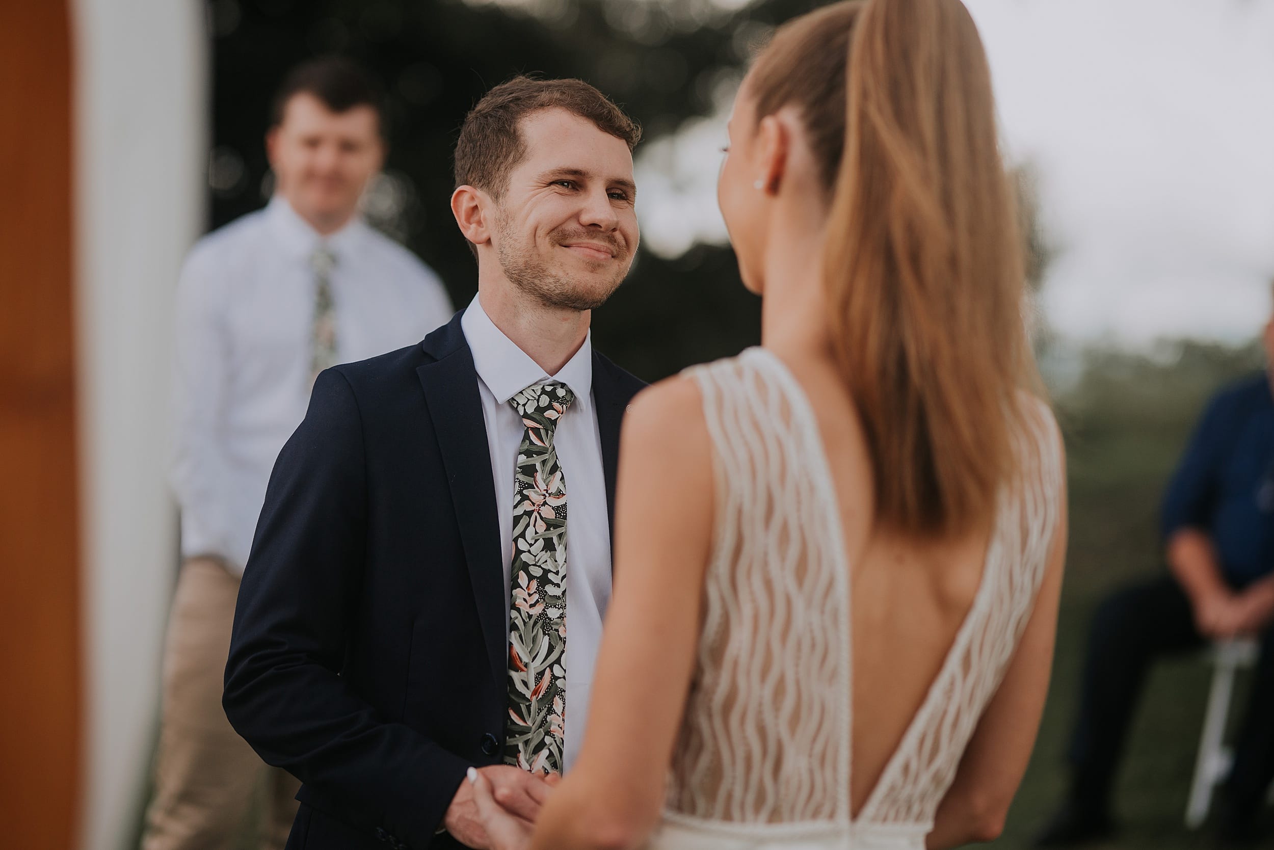 wedding ceremony at Mount Quincan - groom