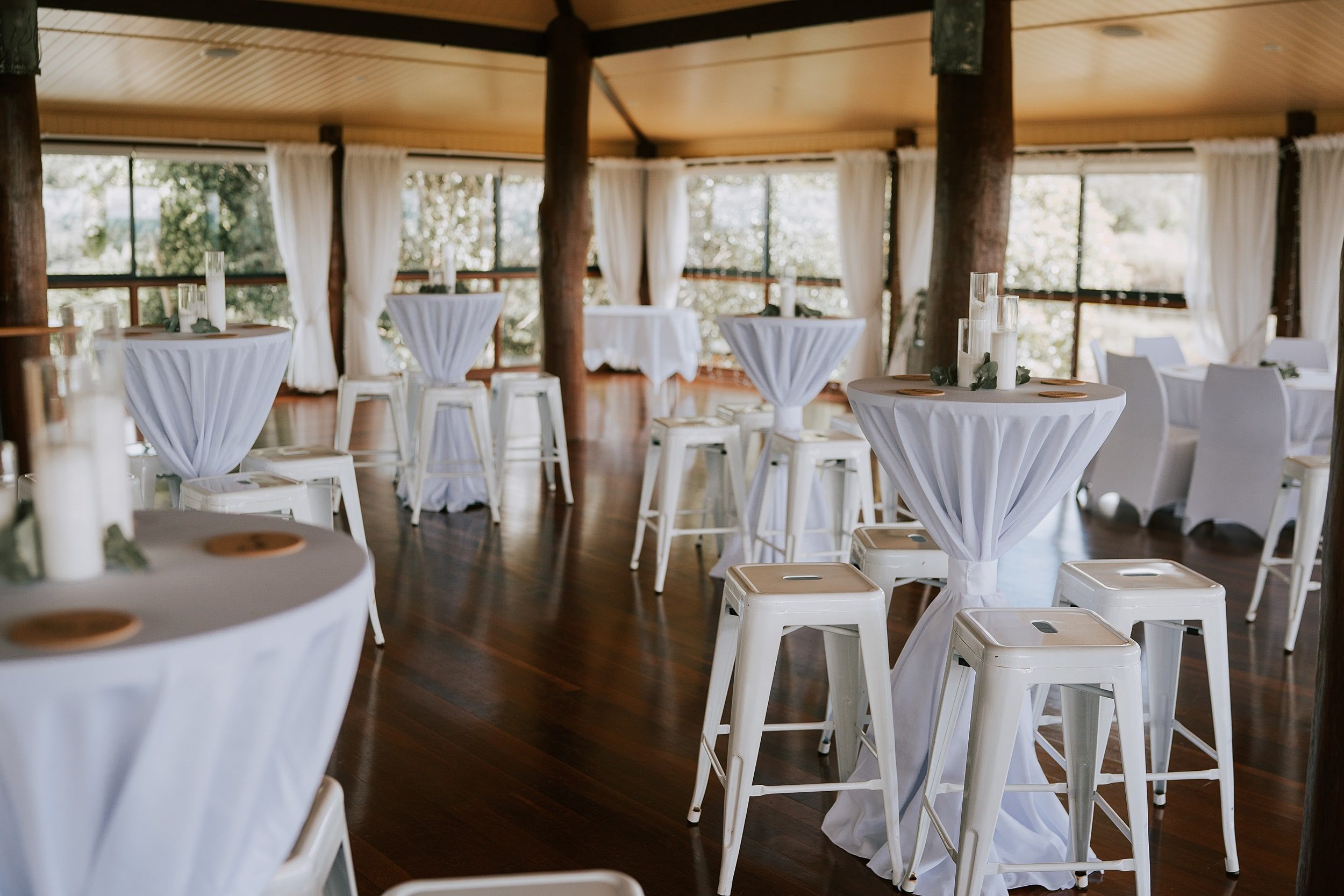 wedding reception set up at Mount Quincan Retreat