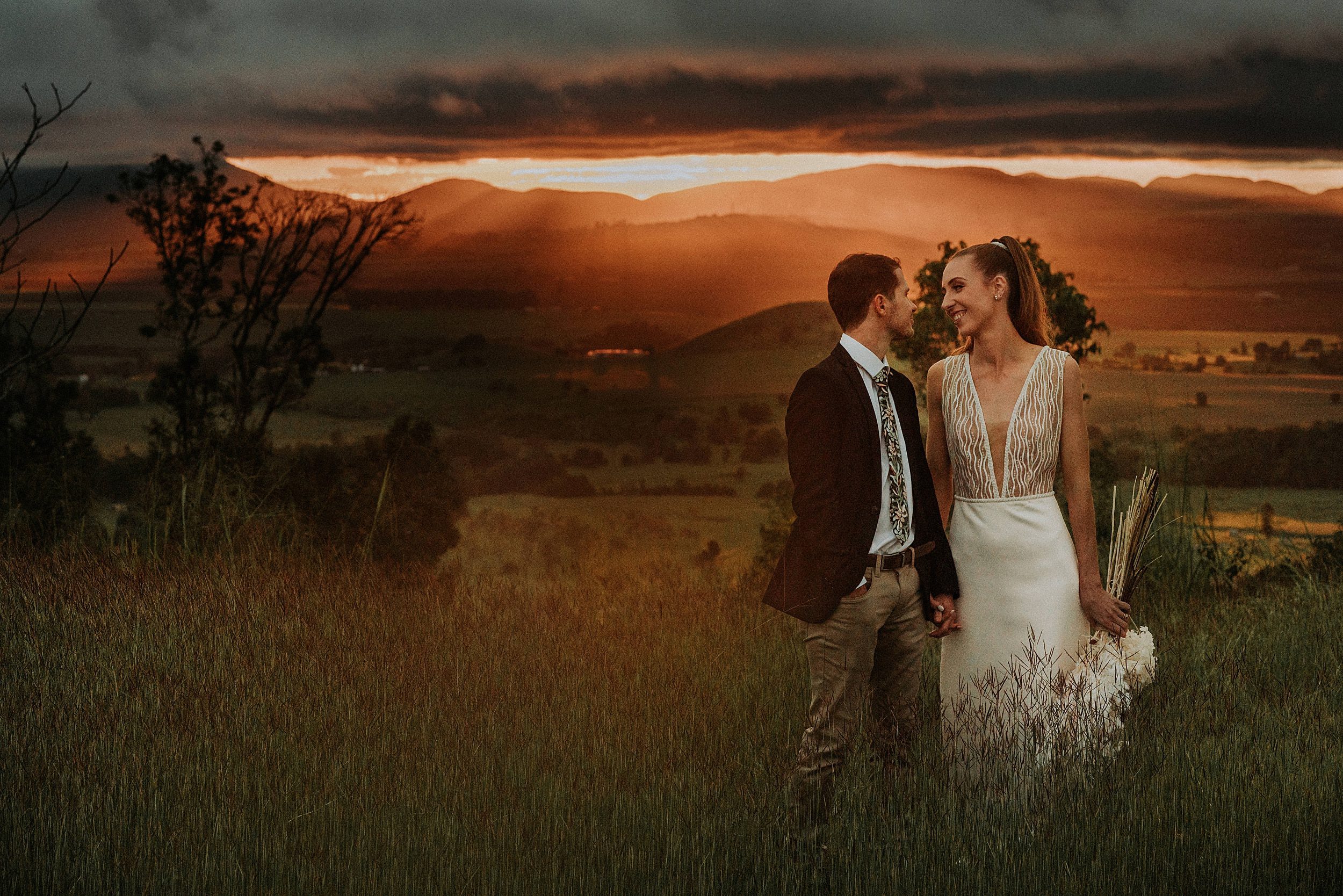 Sunset at Mount Quincan wedding