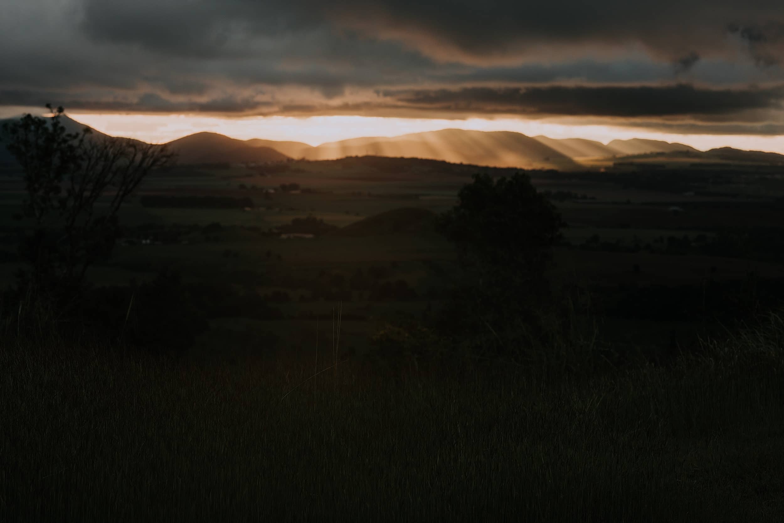 Sunset rays on top of Mount Quincan