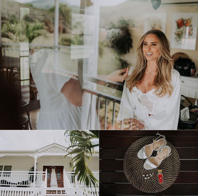 Bride getting ready at Lakeside retreat