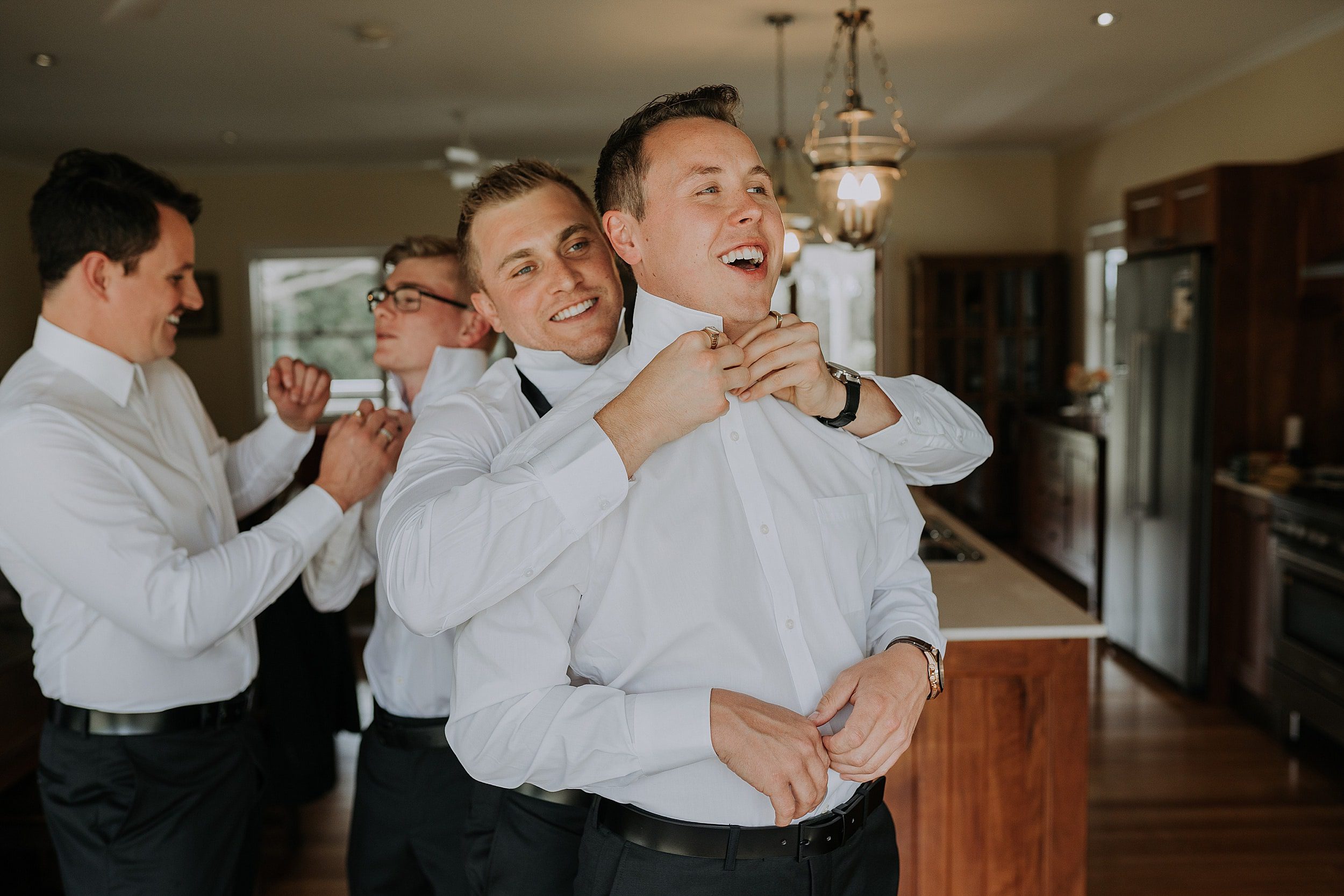 Groomsmen getting dressed