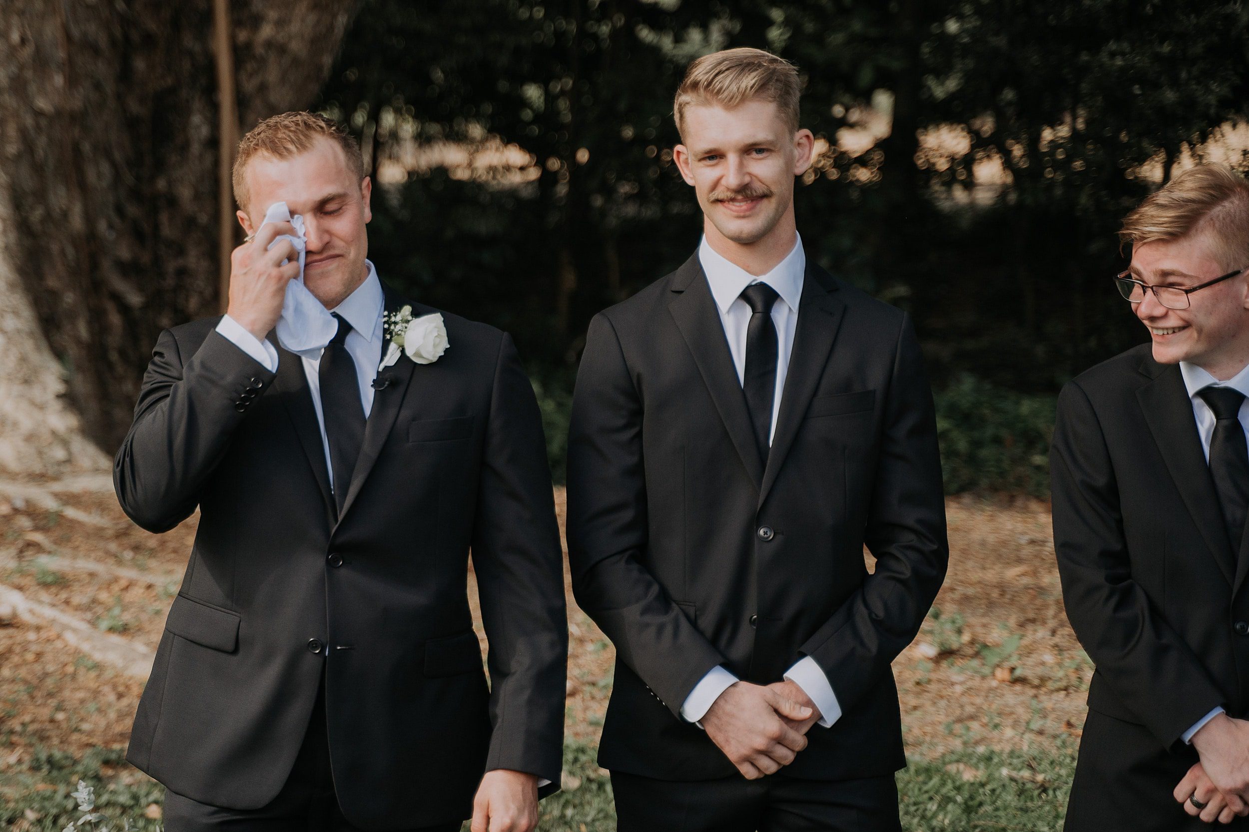 Groom at Lakeside Retreat shows emotion