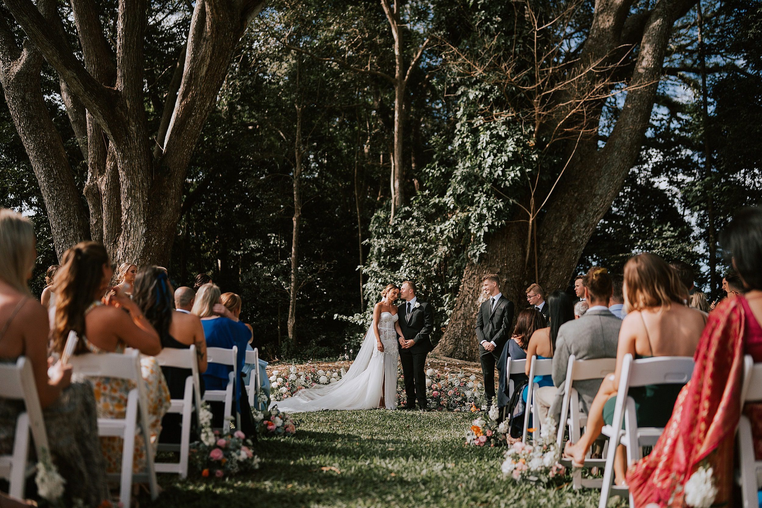 Wide angle shot of ceremony setup at Lakeside Retreat Mowbray