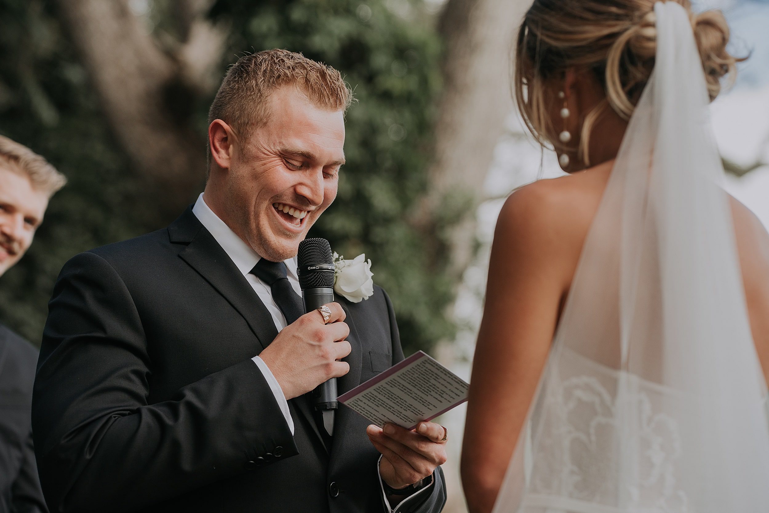 Groom's vows wedding photo