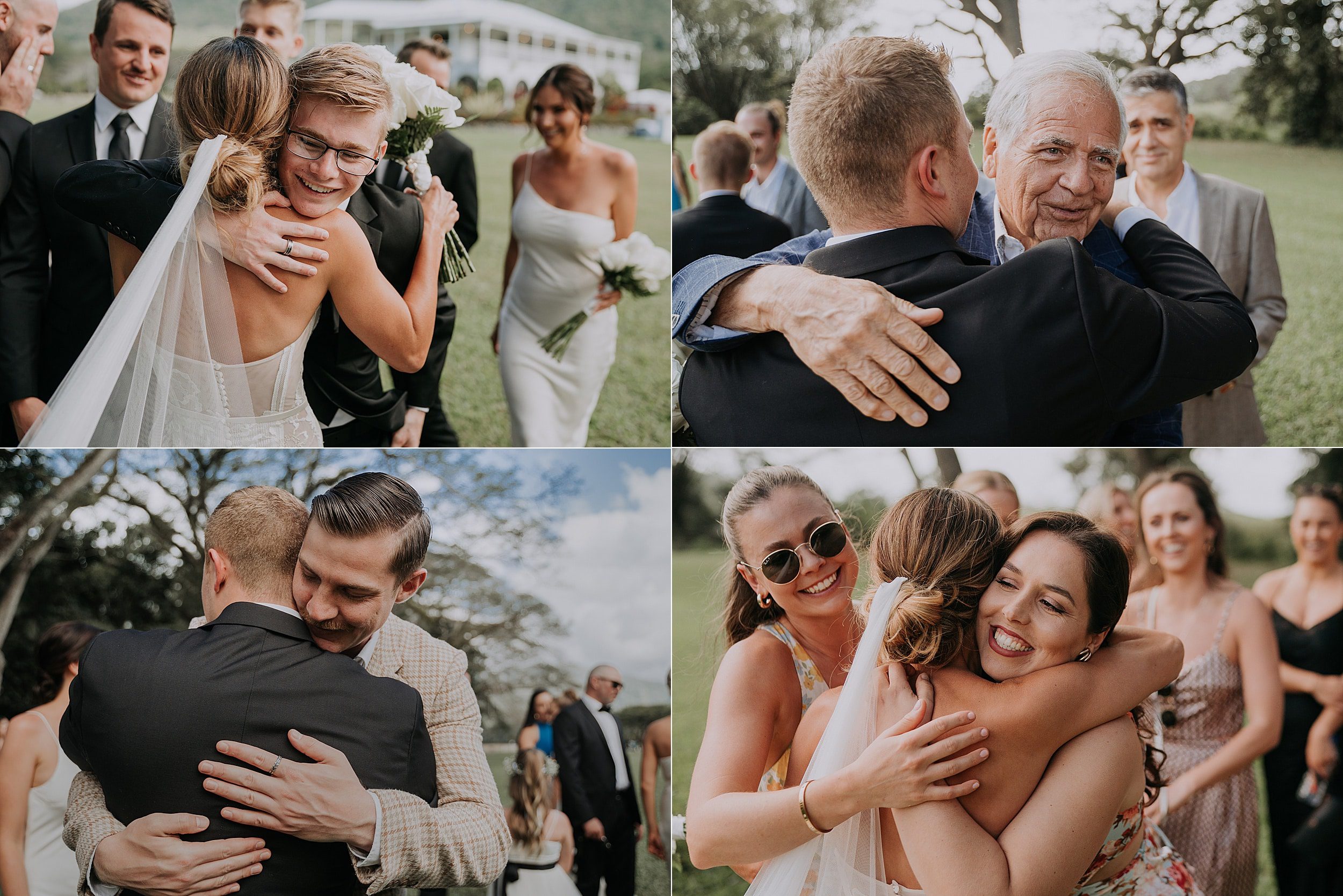 Congratulation hugs after wedding ceremony