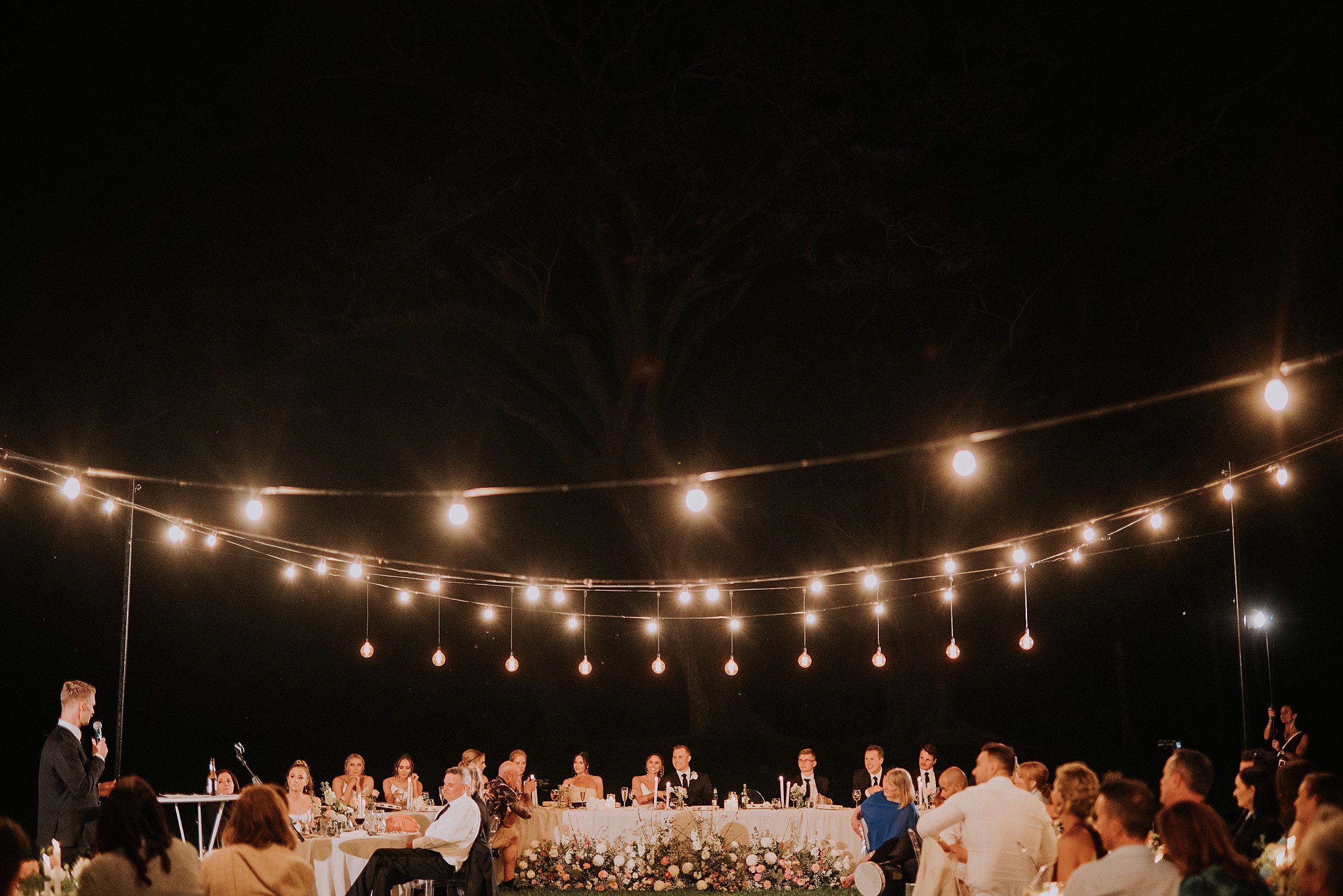 Festoon lights at Lakeside retreat