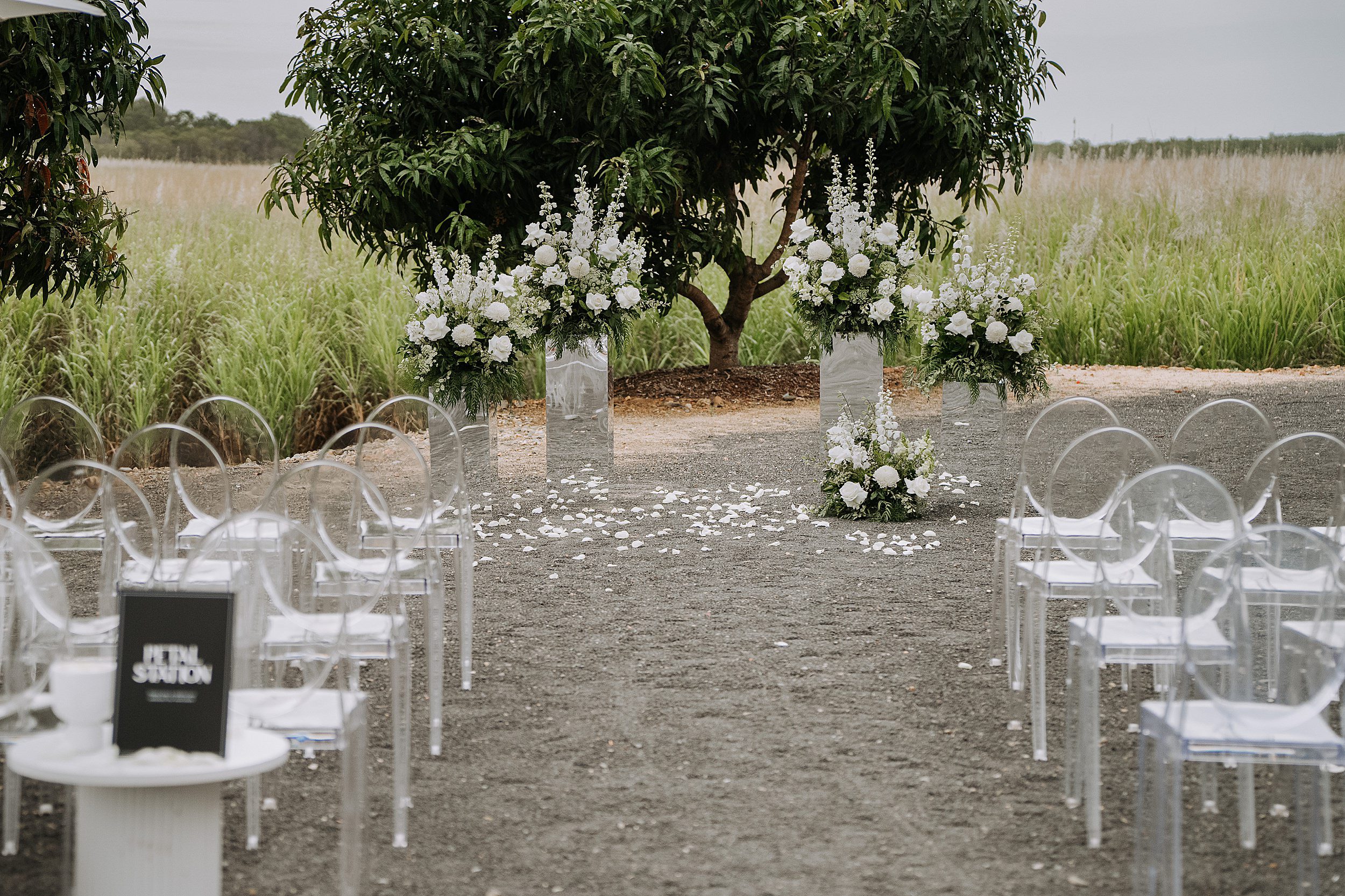 Ceremony setup White Palm Event Co Cairns