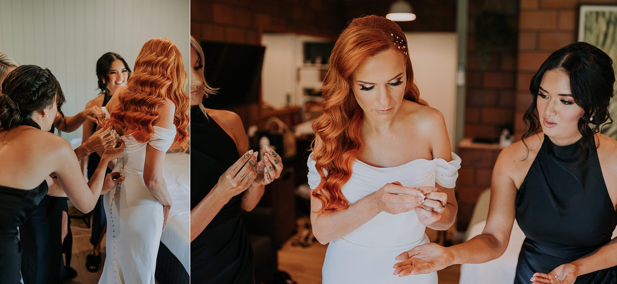 bridal prep at Malanda Lodge rooms