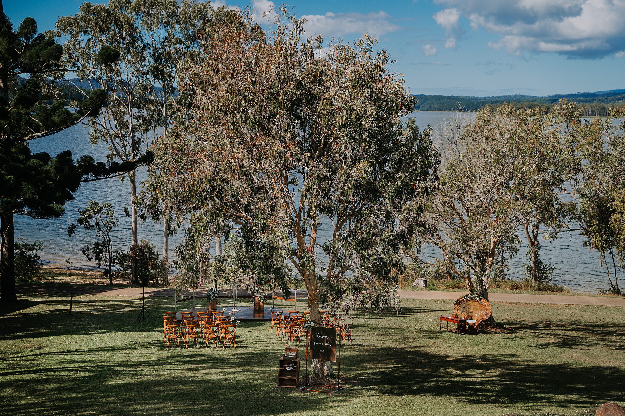 Tinaroo Lake Resort wedding ceremony setup