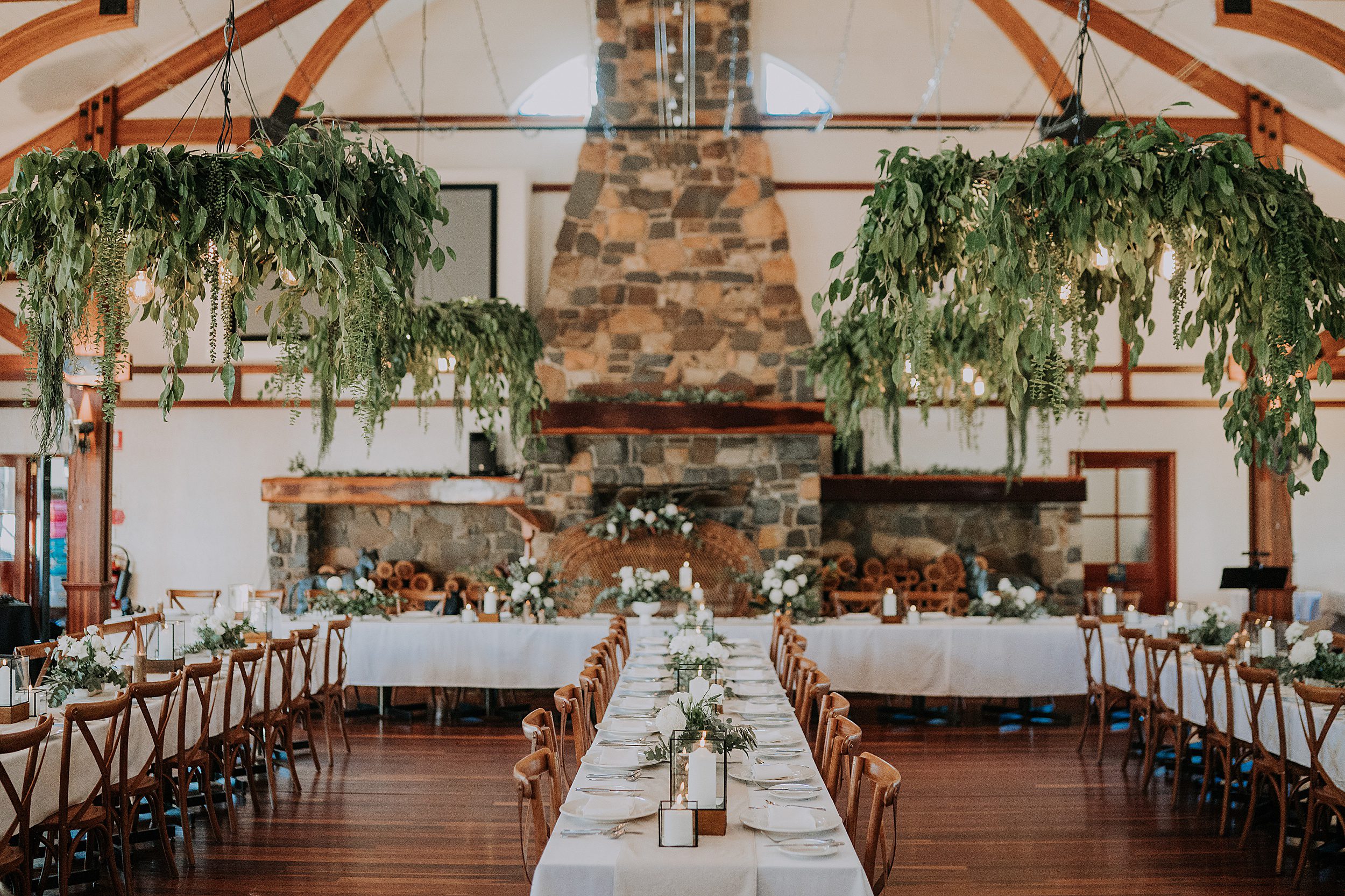 Tinaroo Lake Resort wedding reception table setup