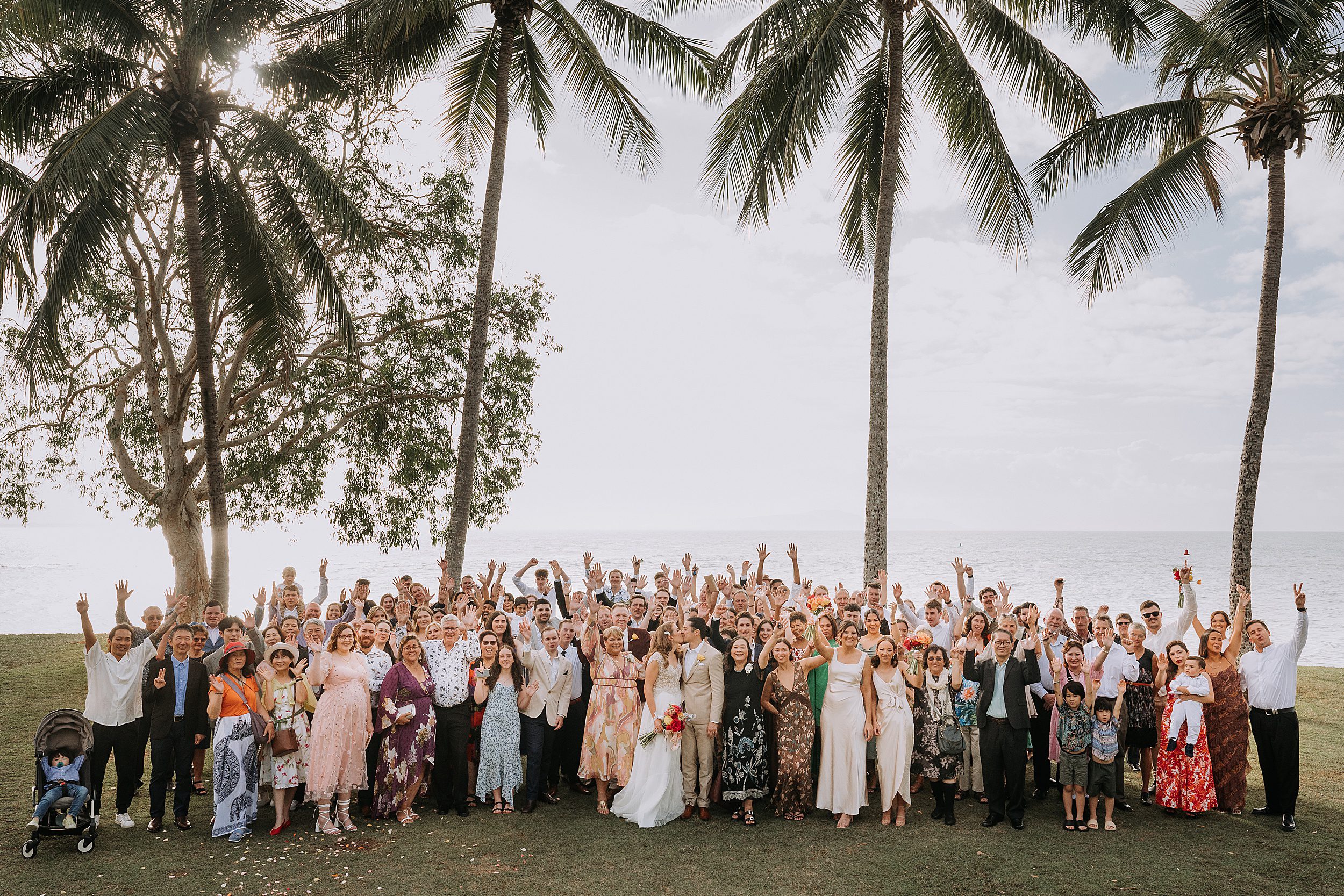 wedding large group photo at Rex Smeal park Port Douglas