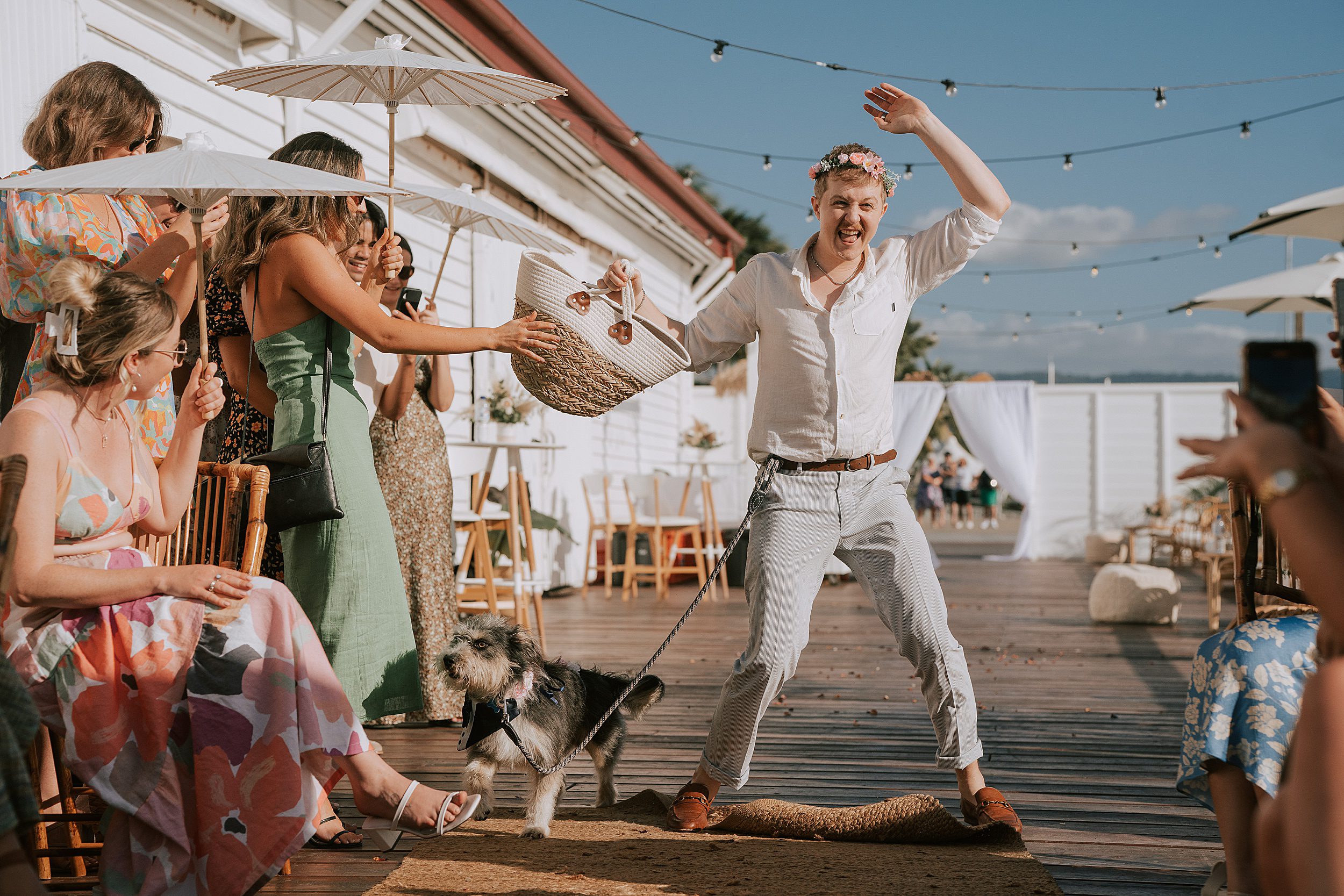 wedding ceremony setup on deck at Sugar Wharf Port Douglas